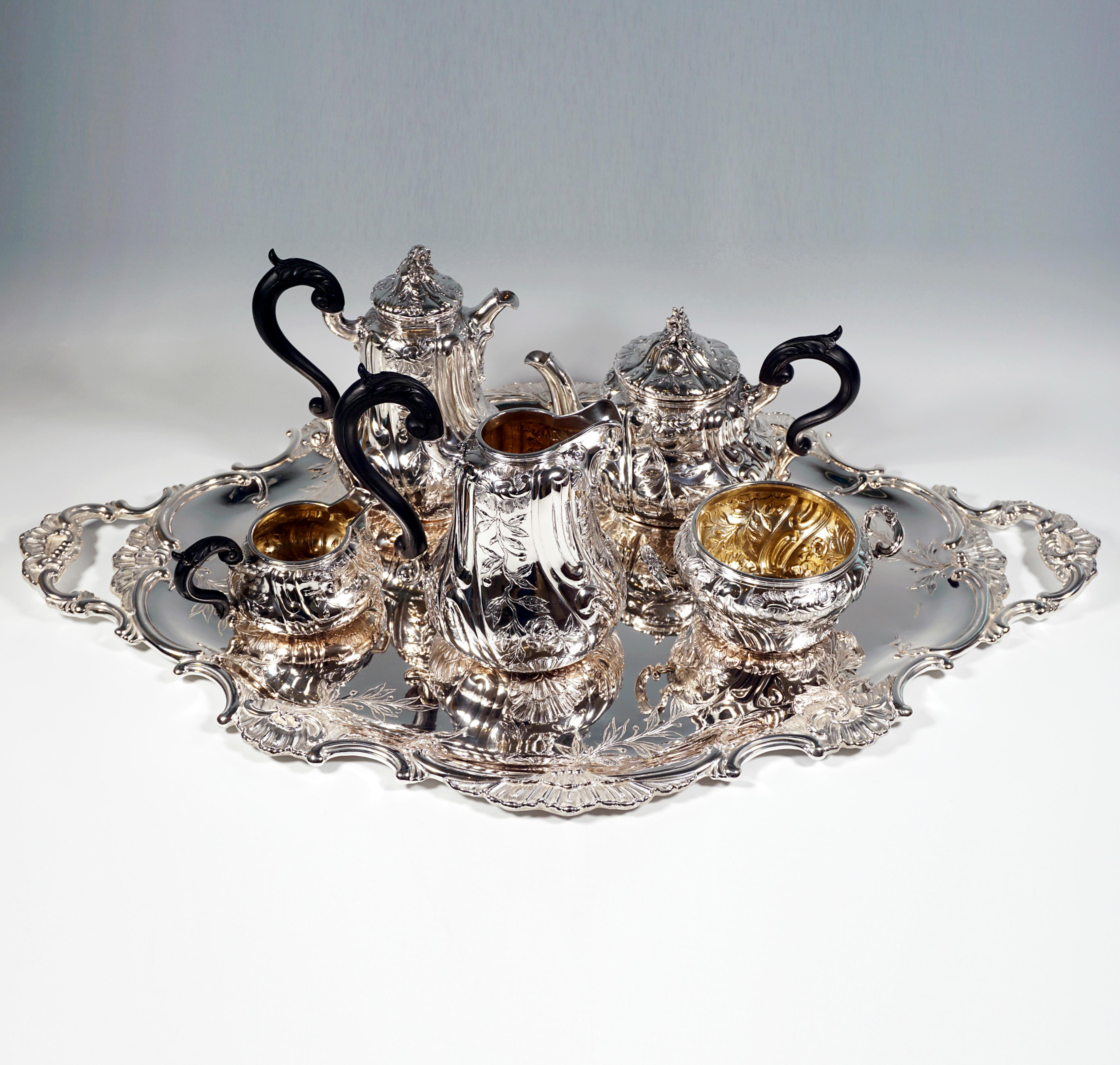 Austrian Art Nouveau Silver Koffee And Tea Set With Samowar, Klinkosch Vienna, 1900 For Sale