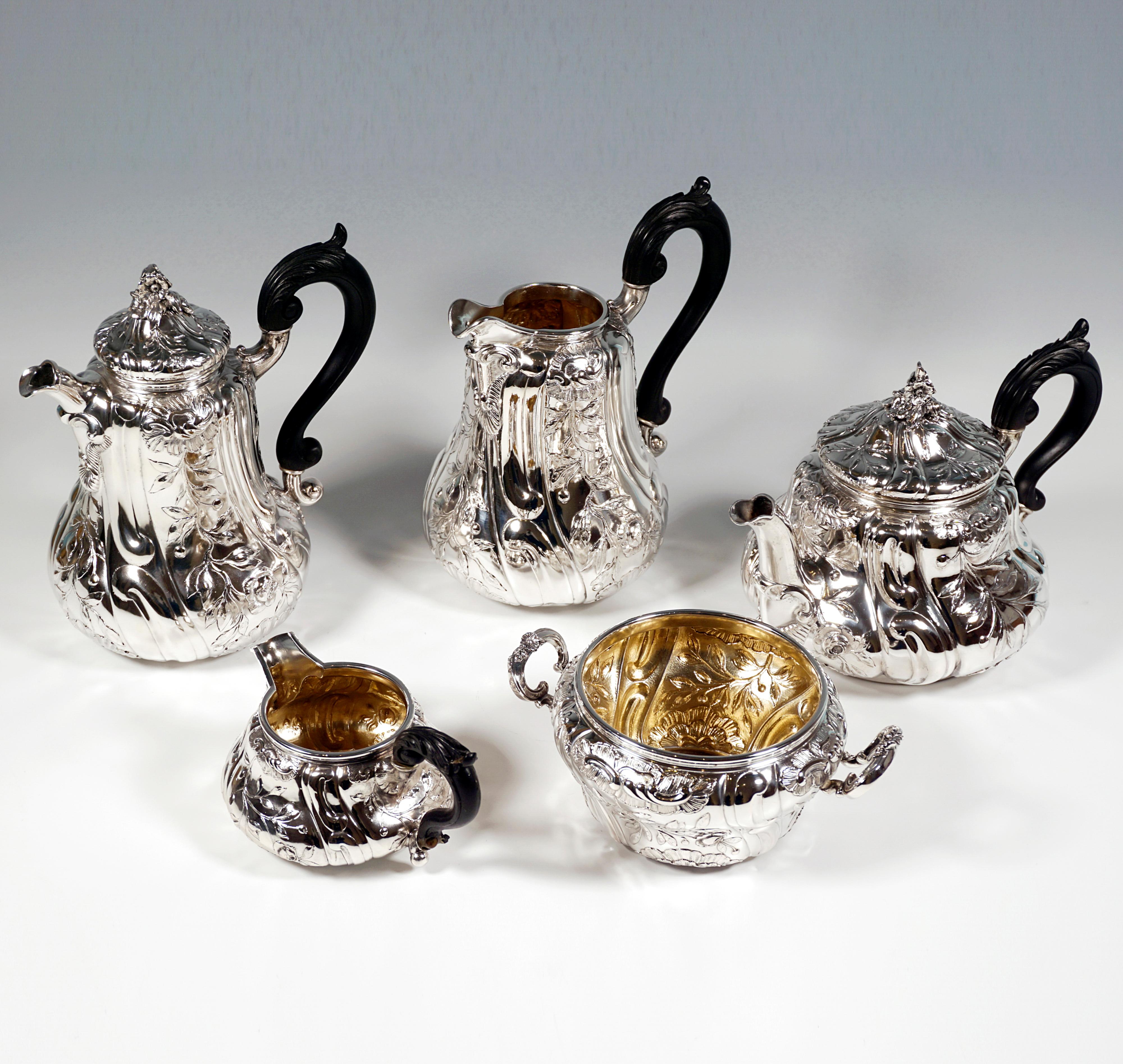 Art Nouveau Silver Koffee And Tea Set With Samowar, Klinkosch Vienna, 1900 For Sale 1