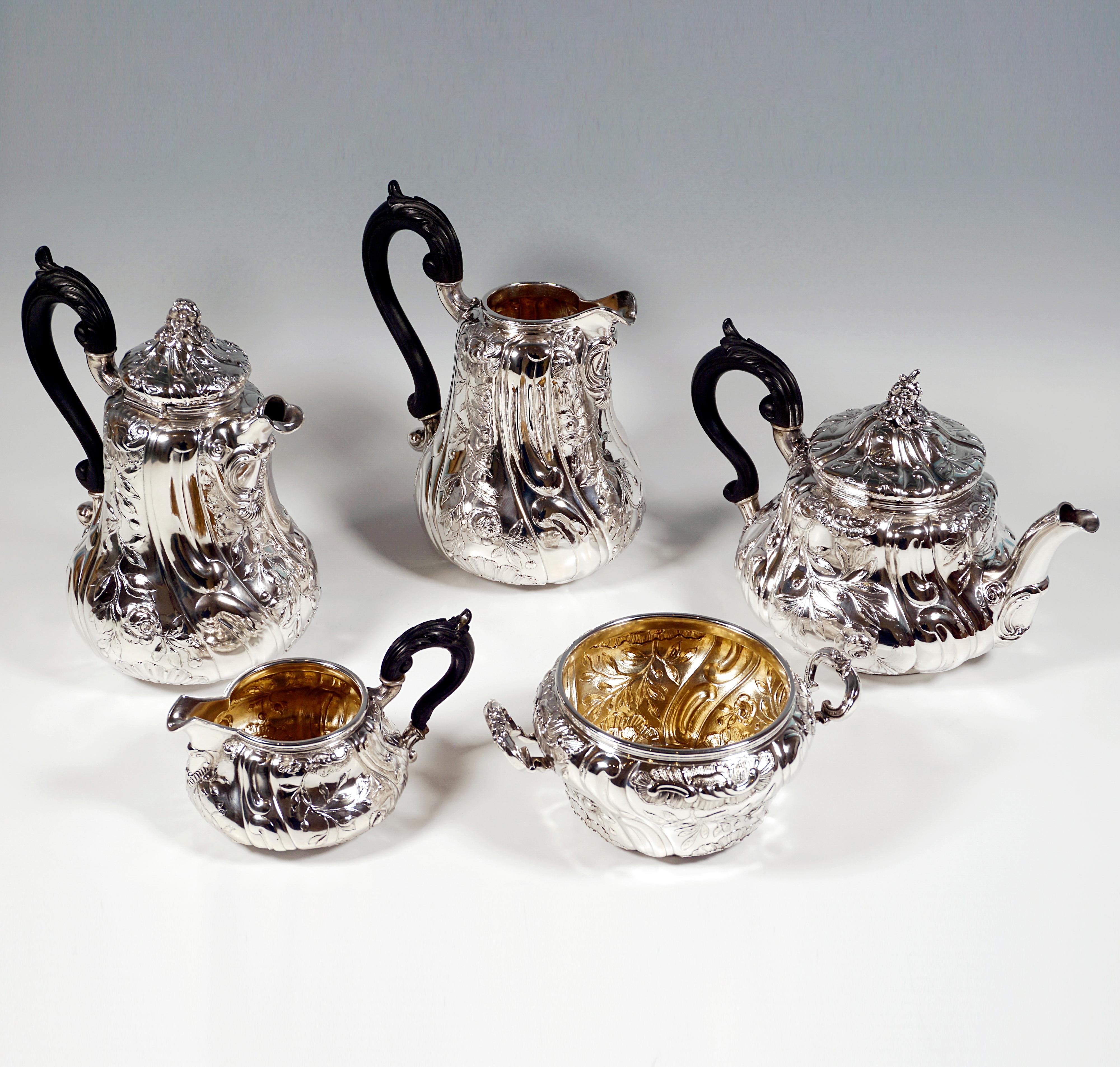 Art Nouveau Silver Koffee And Tea Set With Samowar, Klinkosch Vienna, 1900 For Sale 2