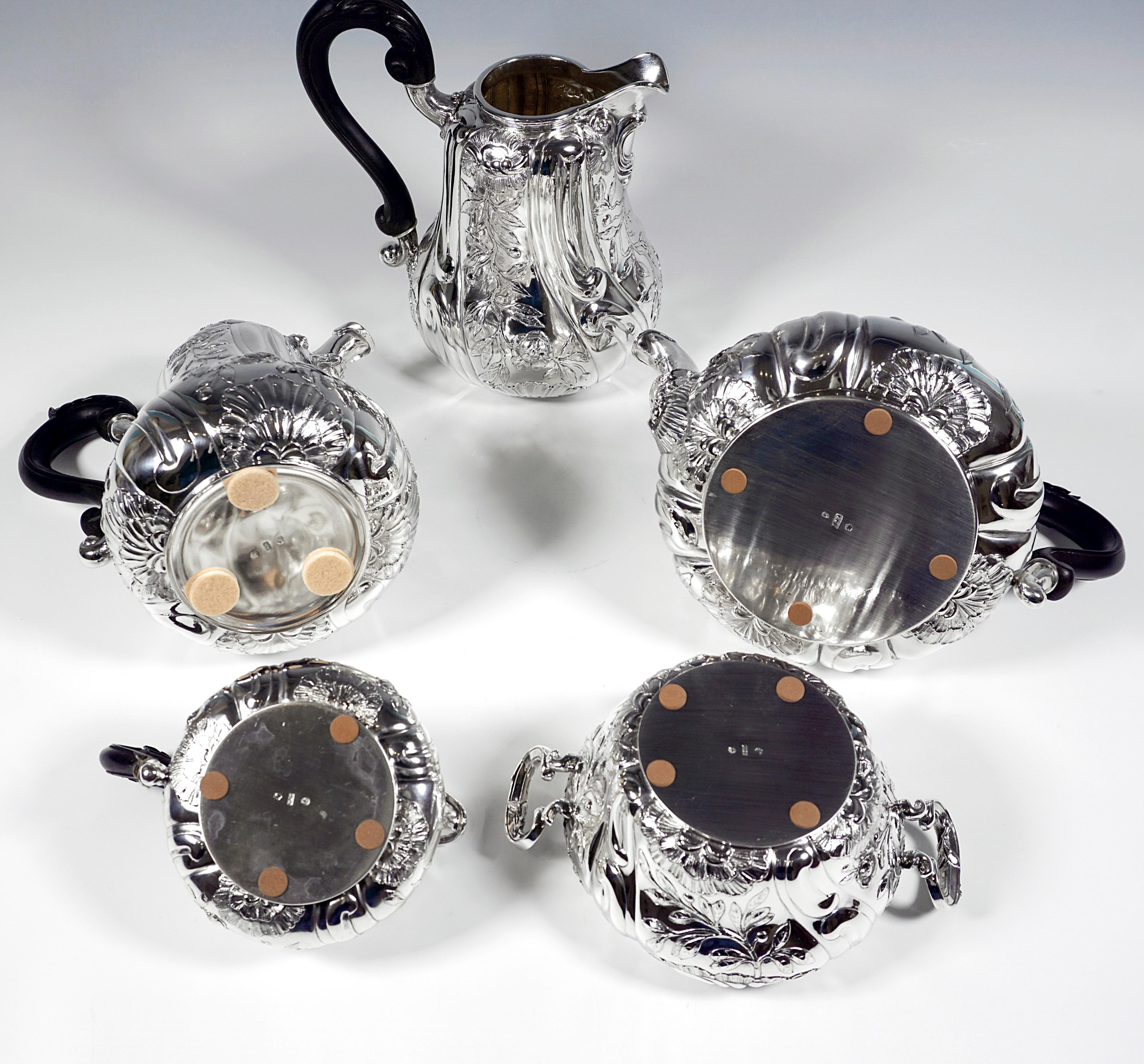 Art Nouveau Silver Koffee And Tea Set With Samowar, Klinkosch Vienna, 1900 For Sale 4