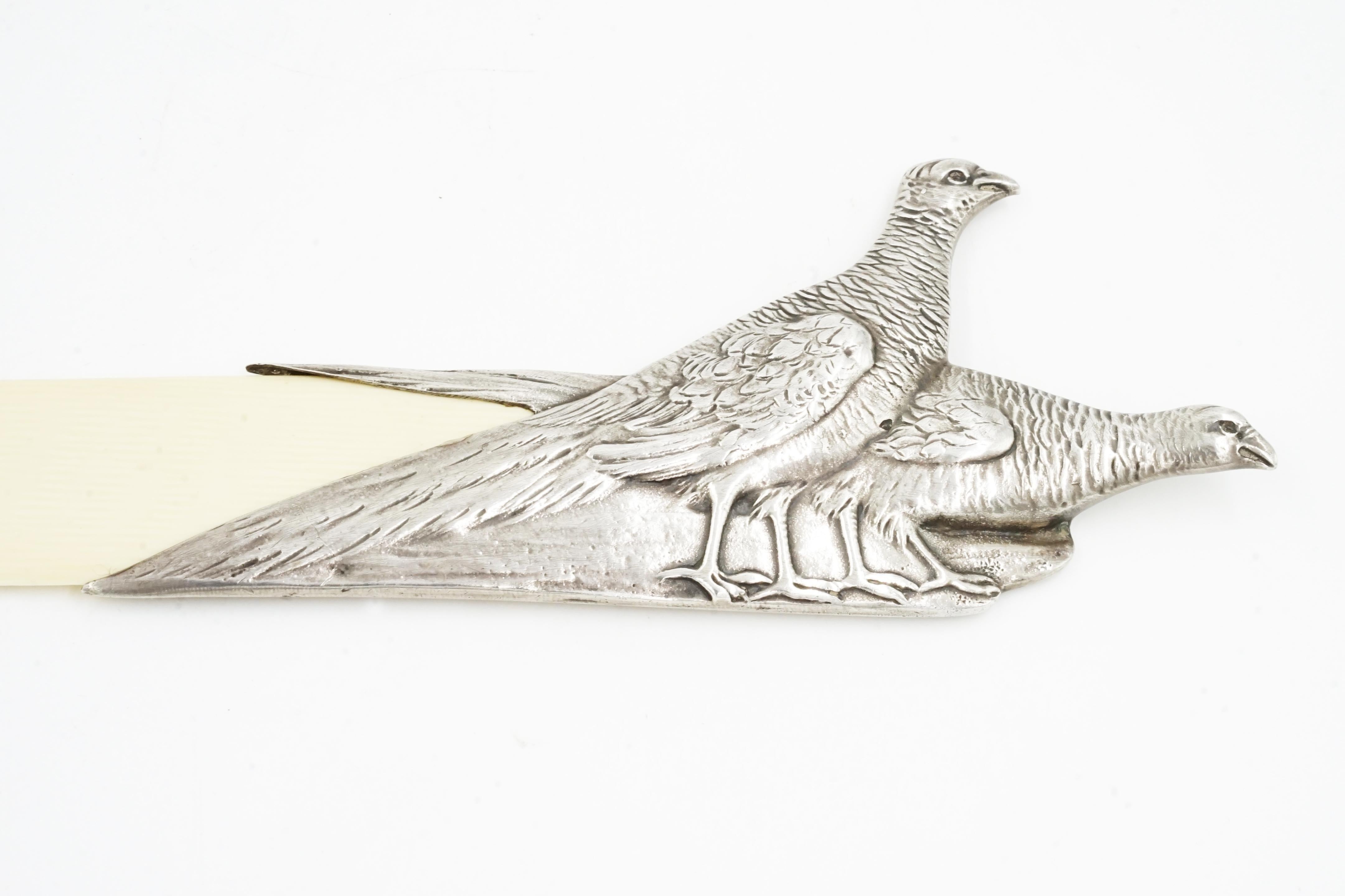 Jugendstil-Brieföffner aus Silber (Art nouveau) im Angebot