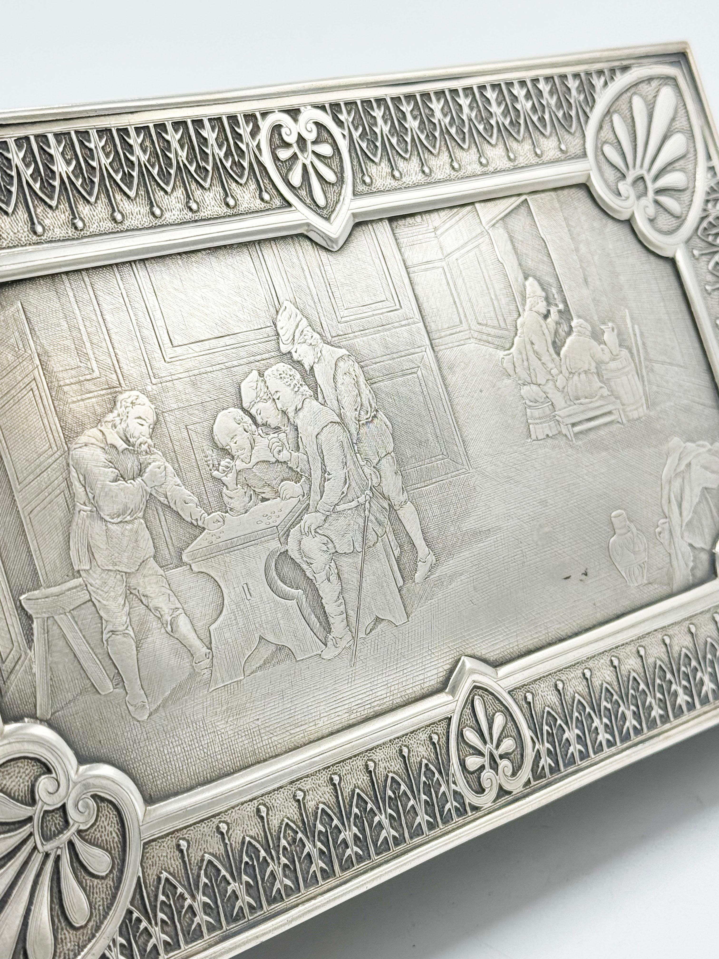 Joyero Art Nouveau de metal plateado Francés en venta