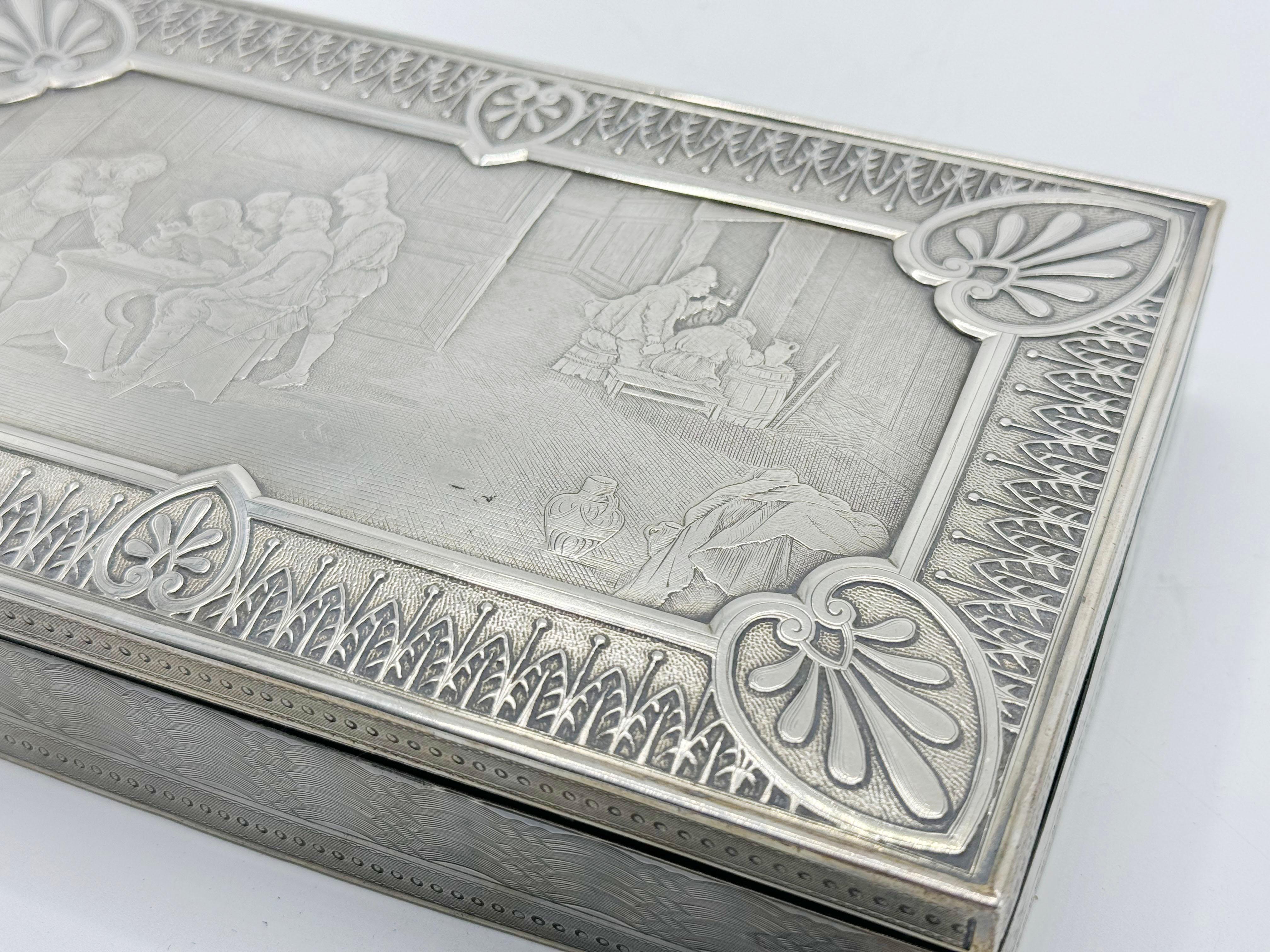 Joyero Art Nouveau de metal plateado en venta 1