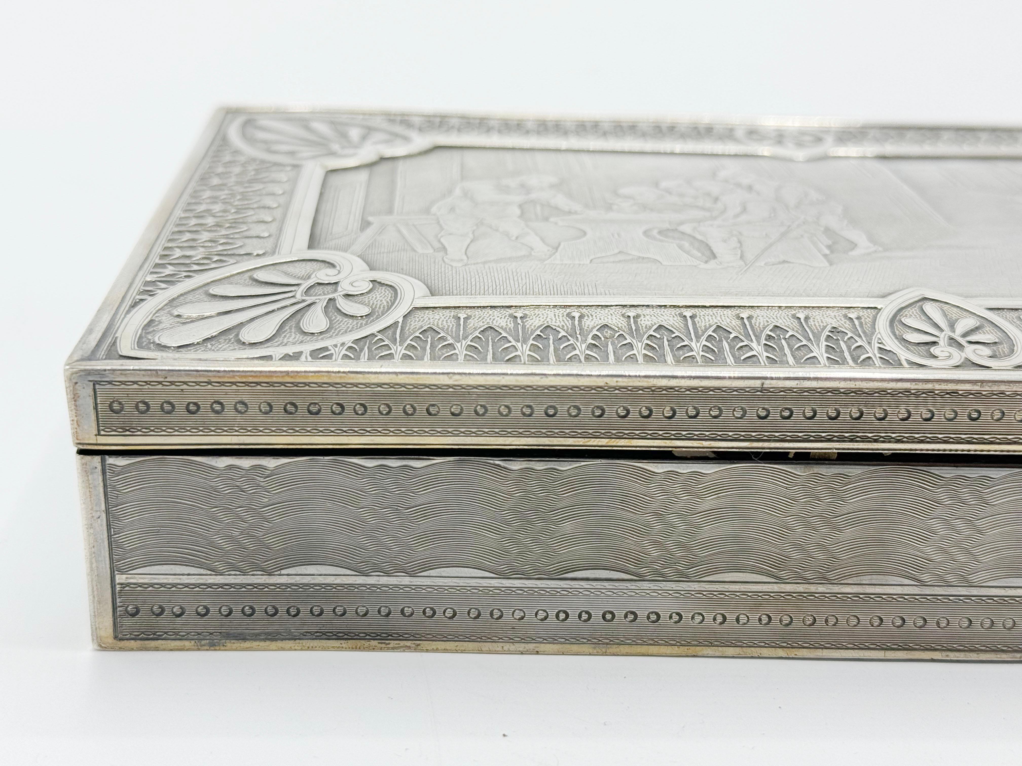 Joyero Art Nouveau de metal plateado en venta 2