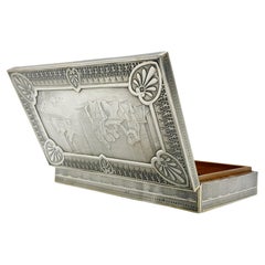 Vintage Art Nouveau Silver Metal Jewelry Box