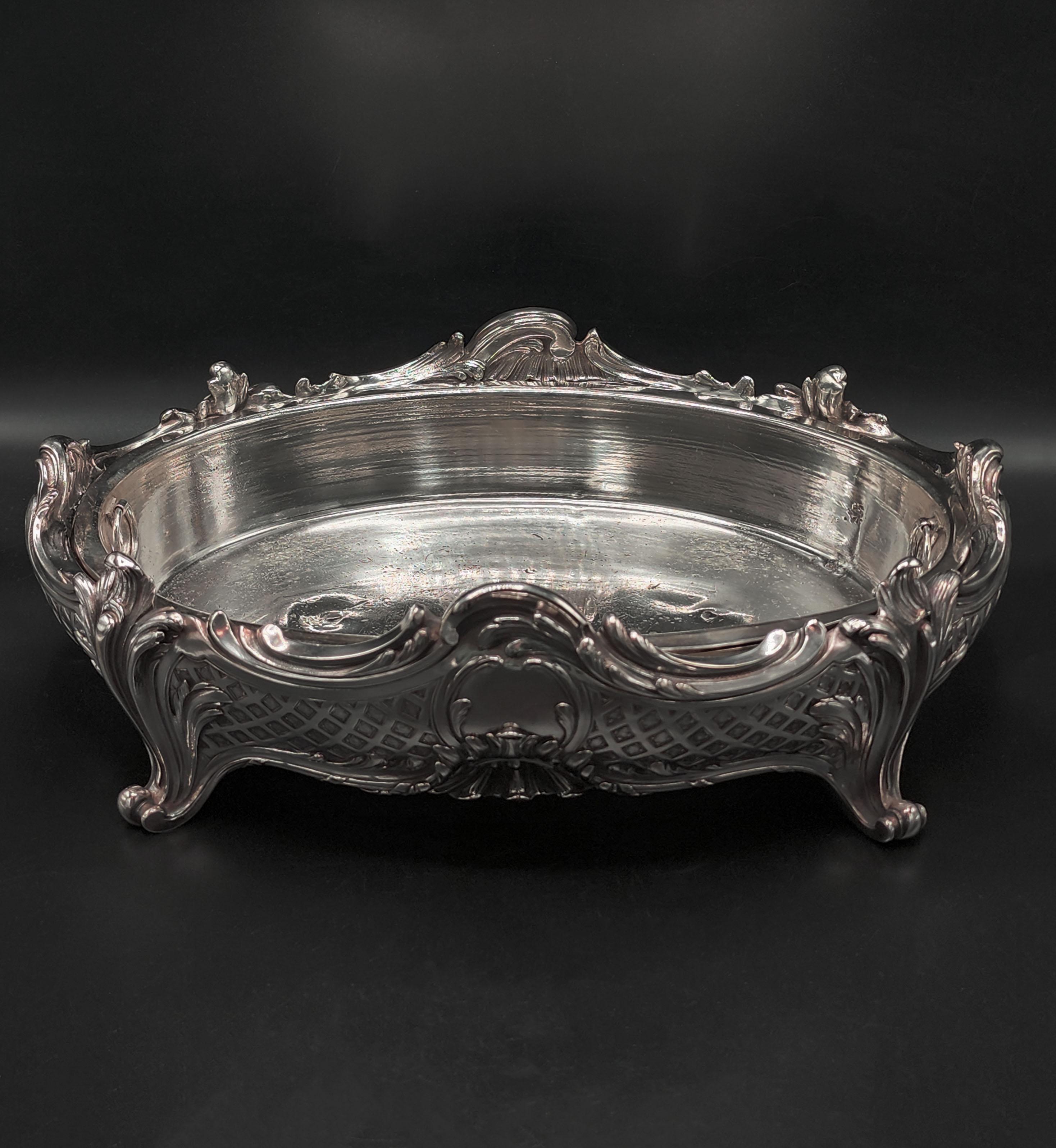 Francese Fioriera Art Nouveau in metallo argentato di Christofle in vendita