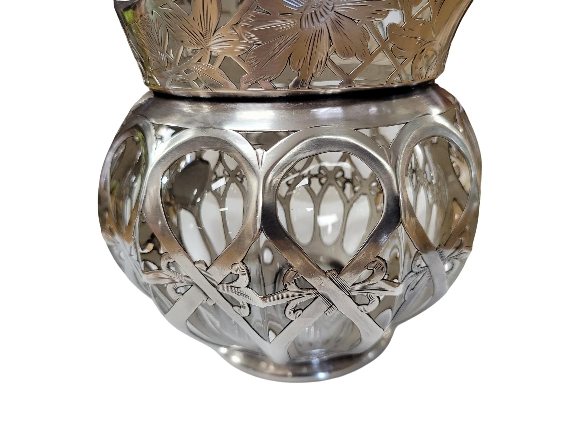 Jugendstil-Silbermontierter Glas-Sahnekrug, CIRCA 1890-1910 im Angebot 6