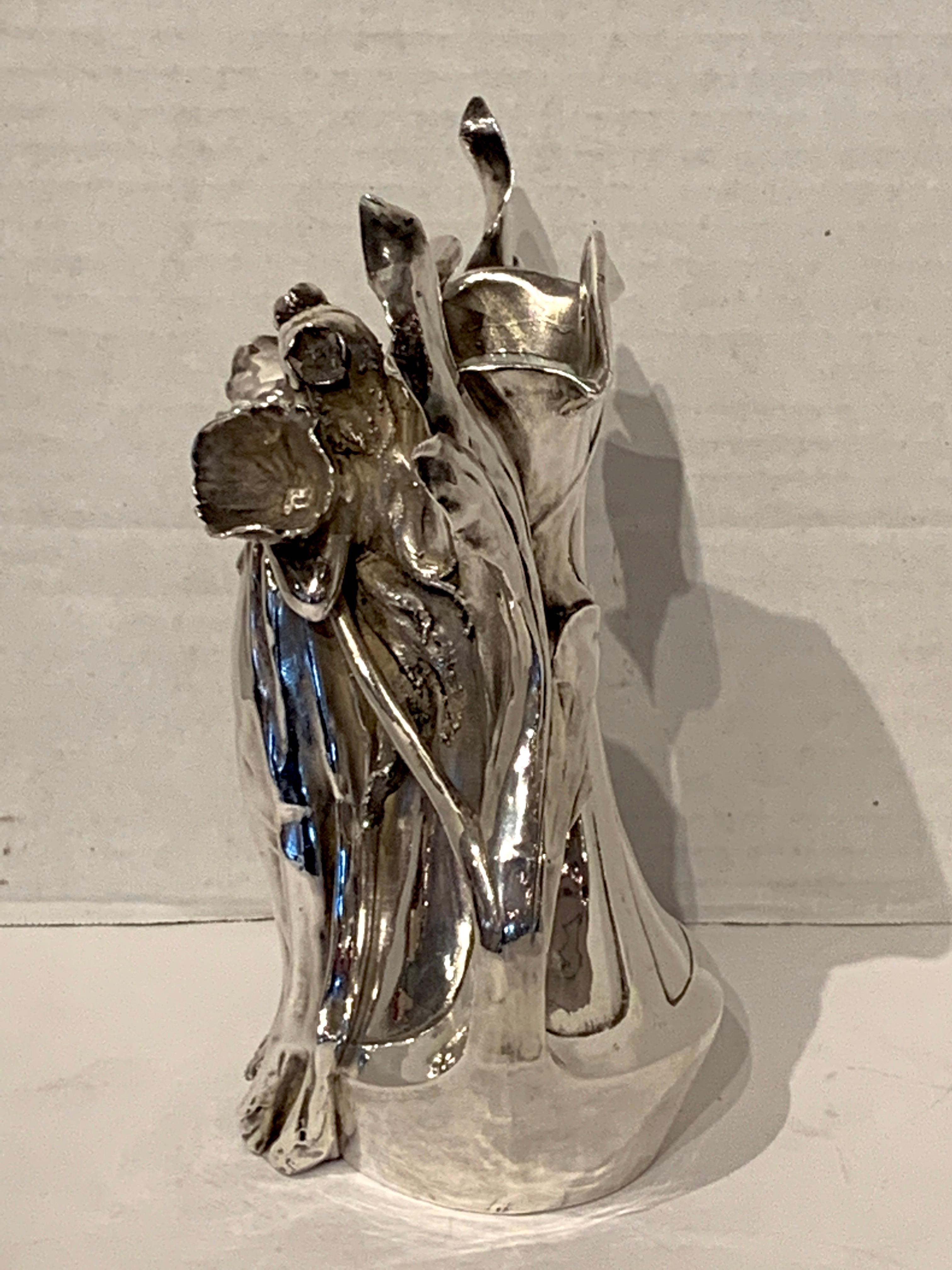 Art Nouveau Silver Overlay Figural Vase 3