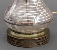 Art Nouveau Silver Overlay Glass Table lamp