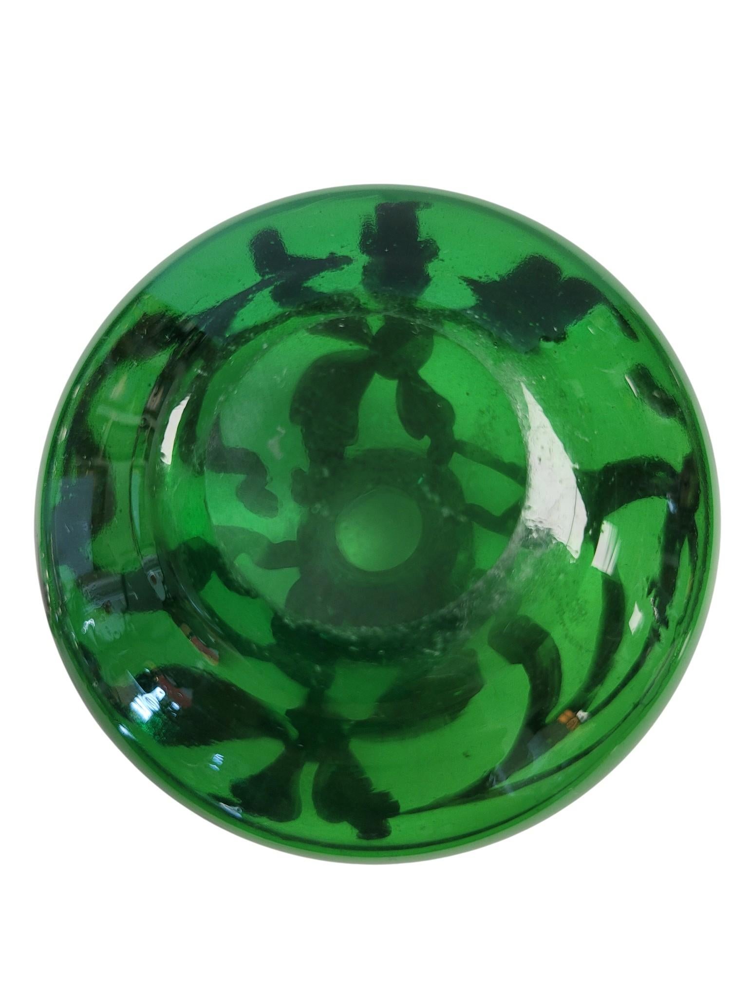 Art Nouveau Green Glass Perfume Bottle, Late 19th to Early 20th C For Sale 5