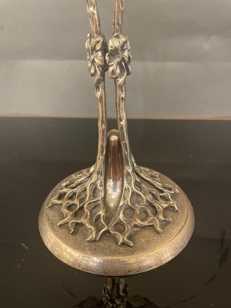 Art Nouveau Silver Plate Centrepiece  and Glass Bowl ca 1900 For Sale 1