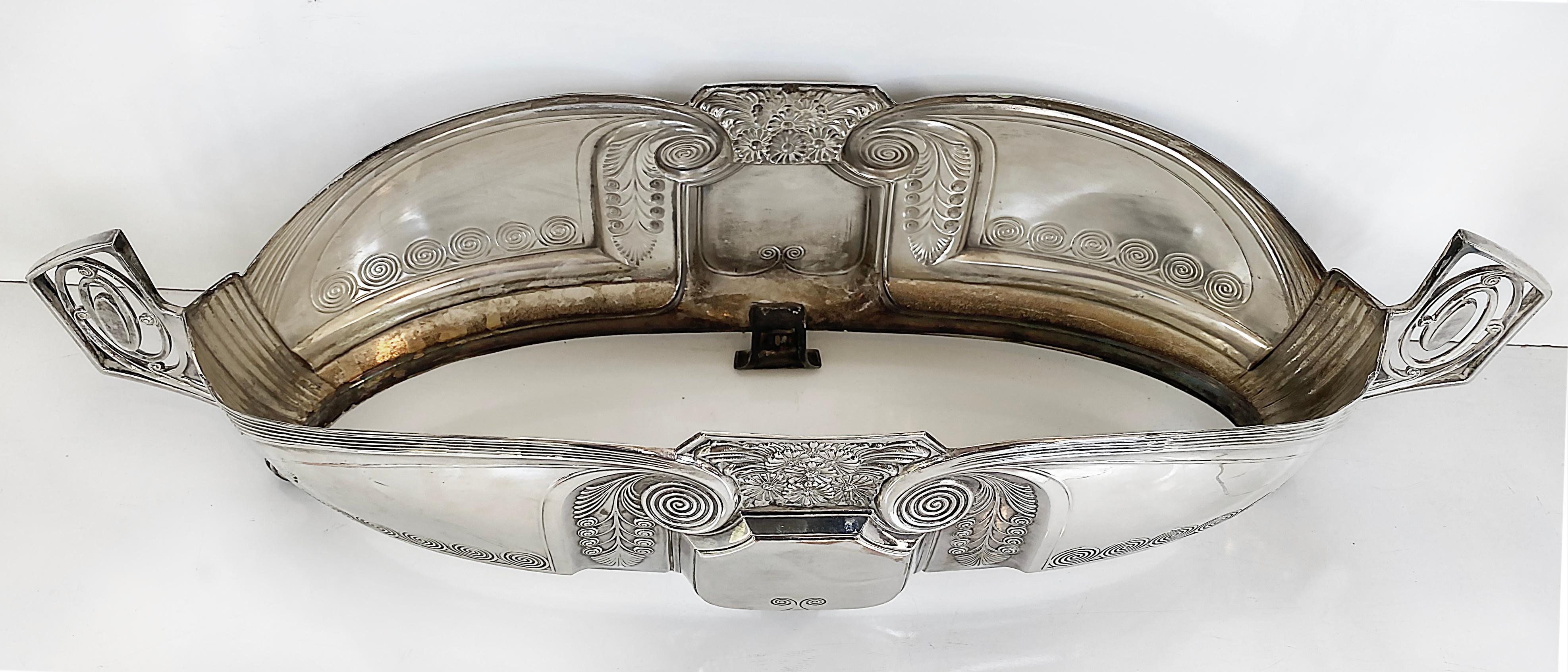 Art Nouveau Silver Plate/Glass WMF Secessionist Centerpiece 6