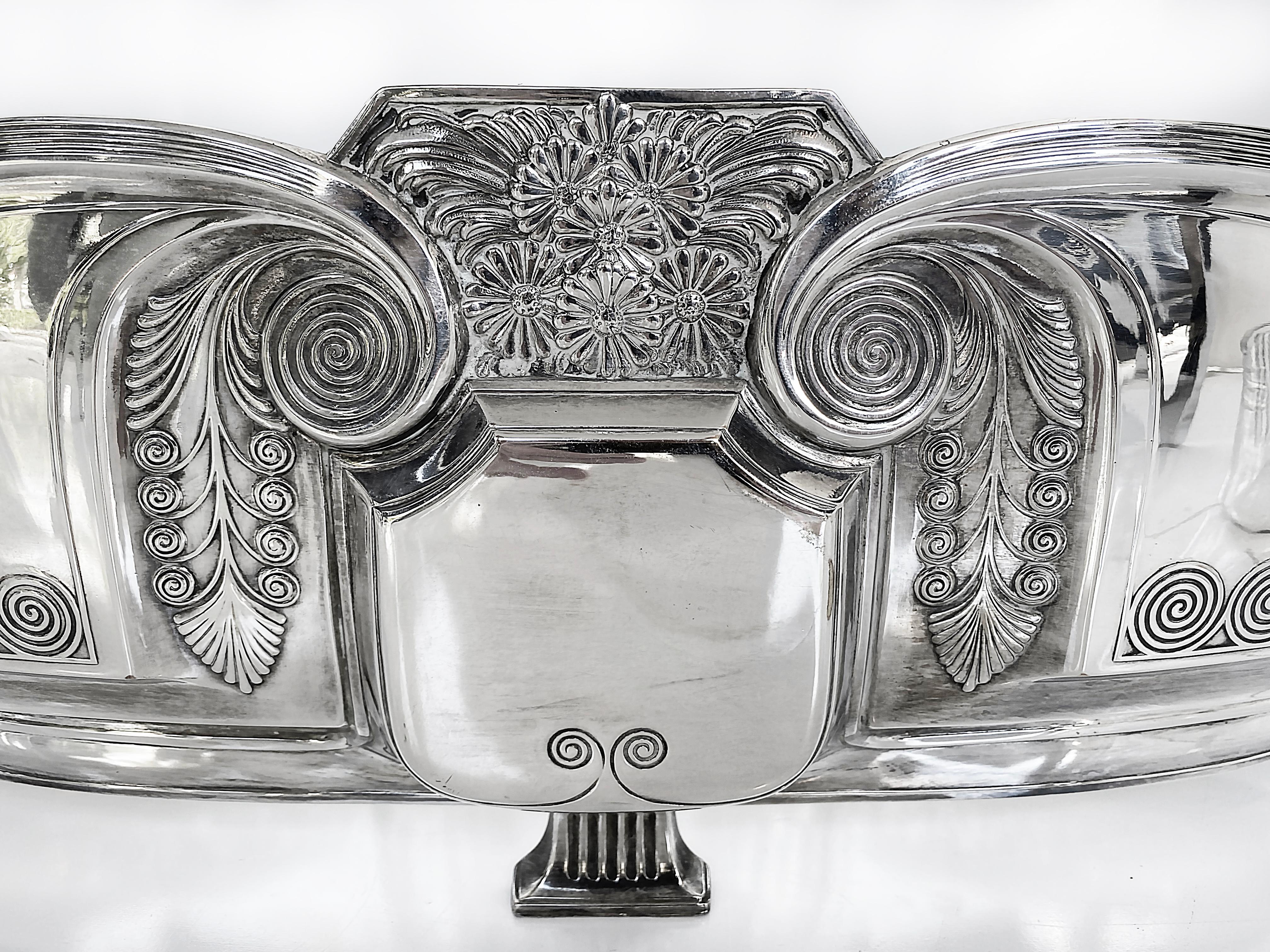 Art Nouveau Silver Plate/Glass WMF Secessionist Centerpiece 1