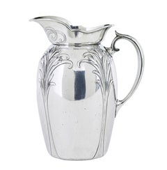 Art nouveau silver plate jug and bowl by Christofle