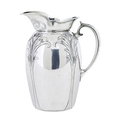 Art nouveau silver plate jug and bowl by Christofle