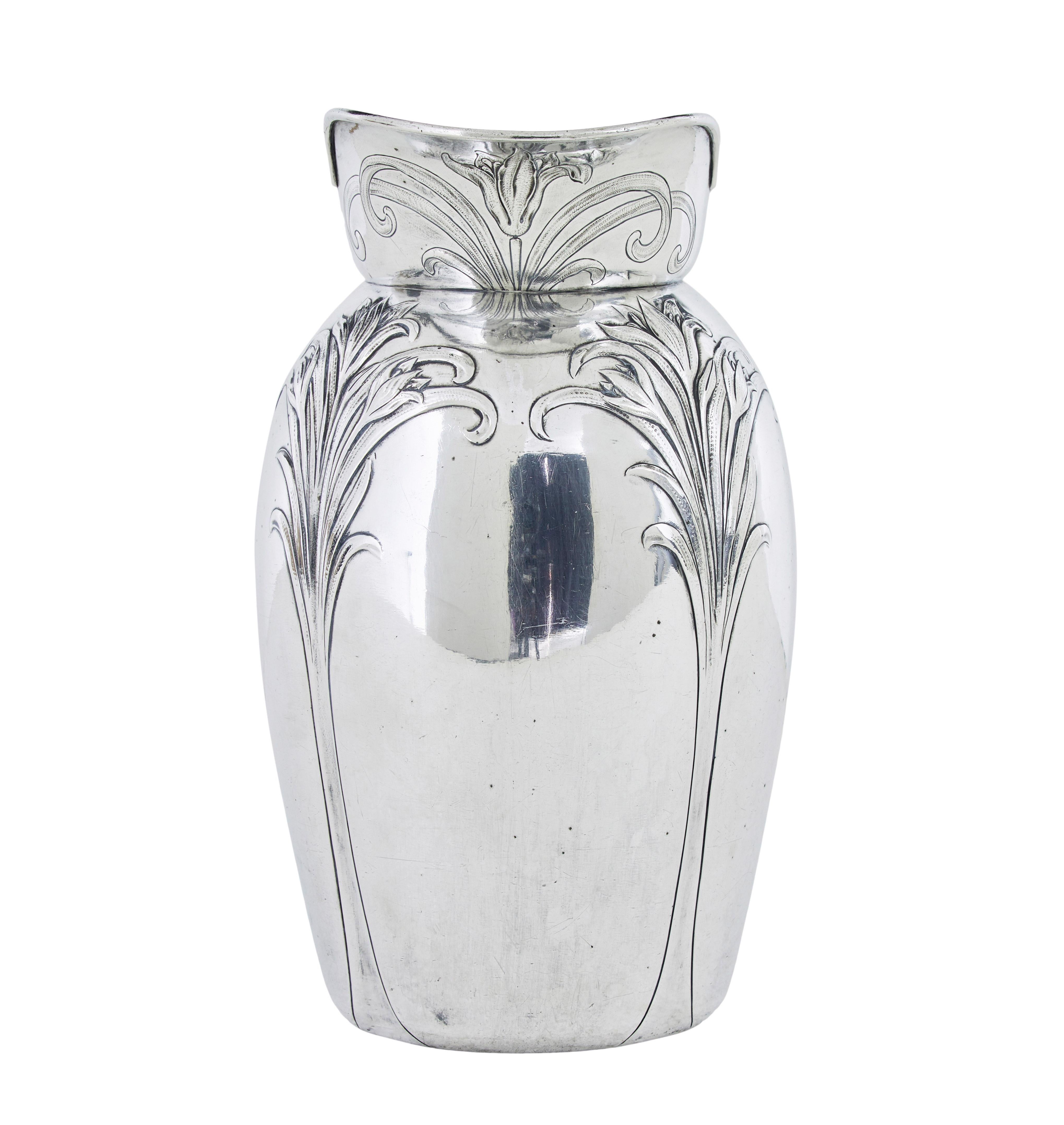 Art Nouveau Art nouveau silver plate jug and bowl by Christofle For Sale