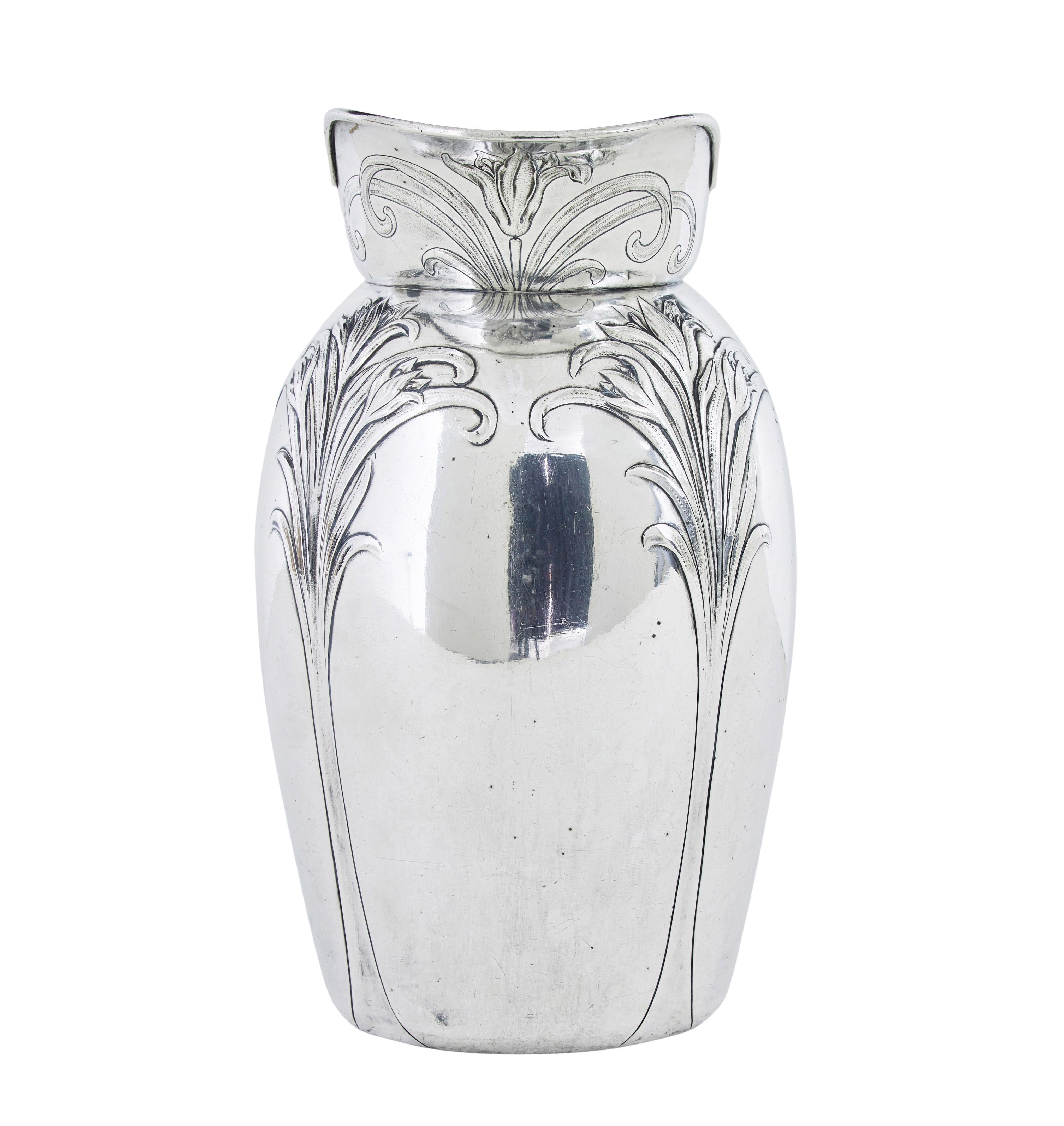 Art Nouveau Caraffa e ciotola in argento Art nouveau di Christofle in vendita