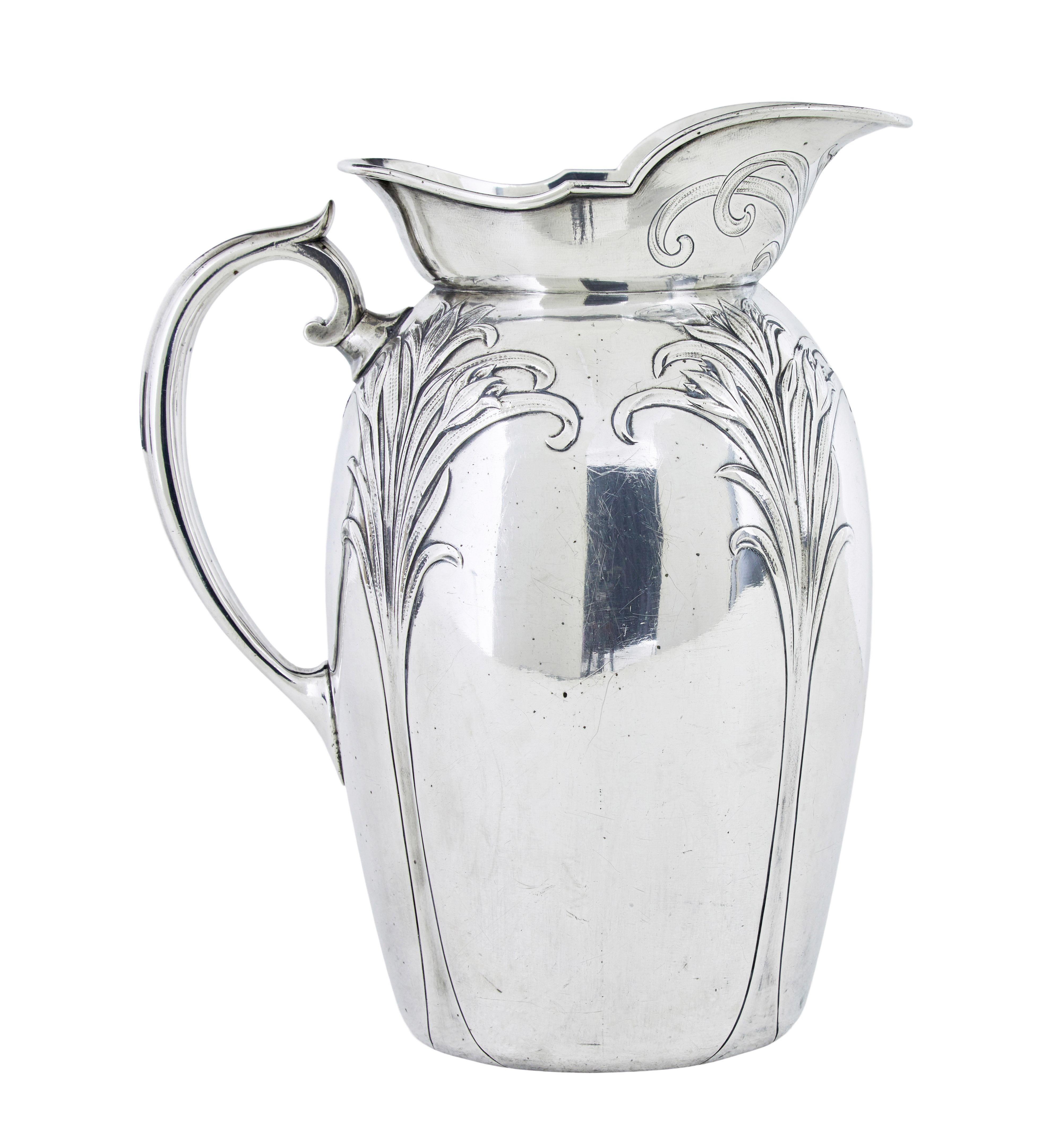 Francese Caraffa e ciotola in argento Art nouveau di Christofle in vendita