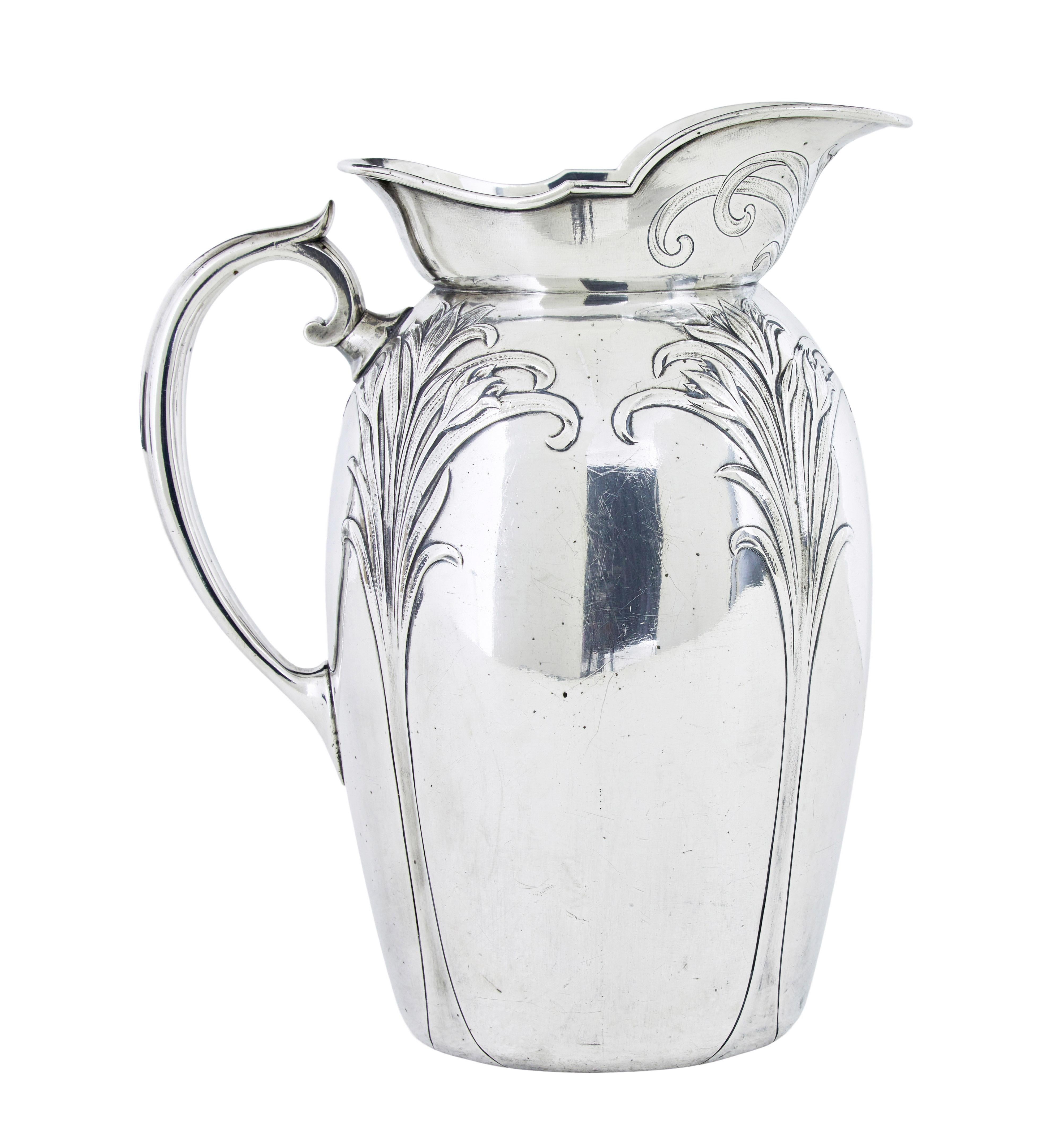 Francese Caraffa e ciotola in argento Art nouveau di Christofle in vendita