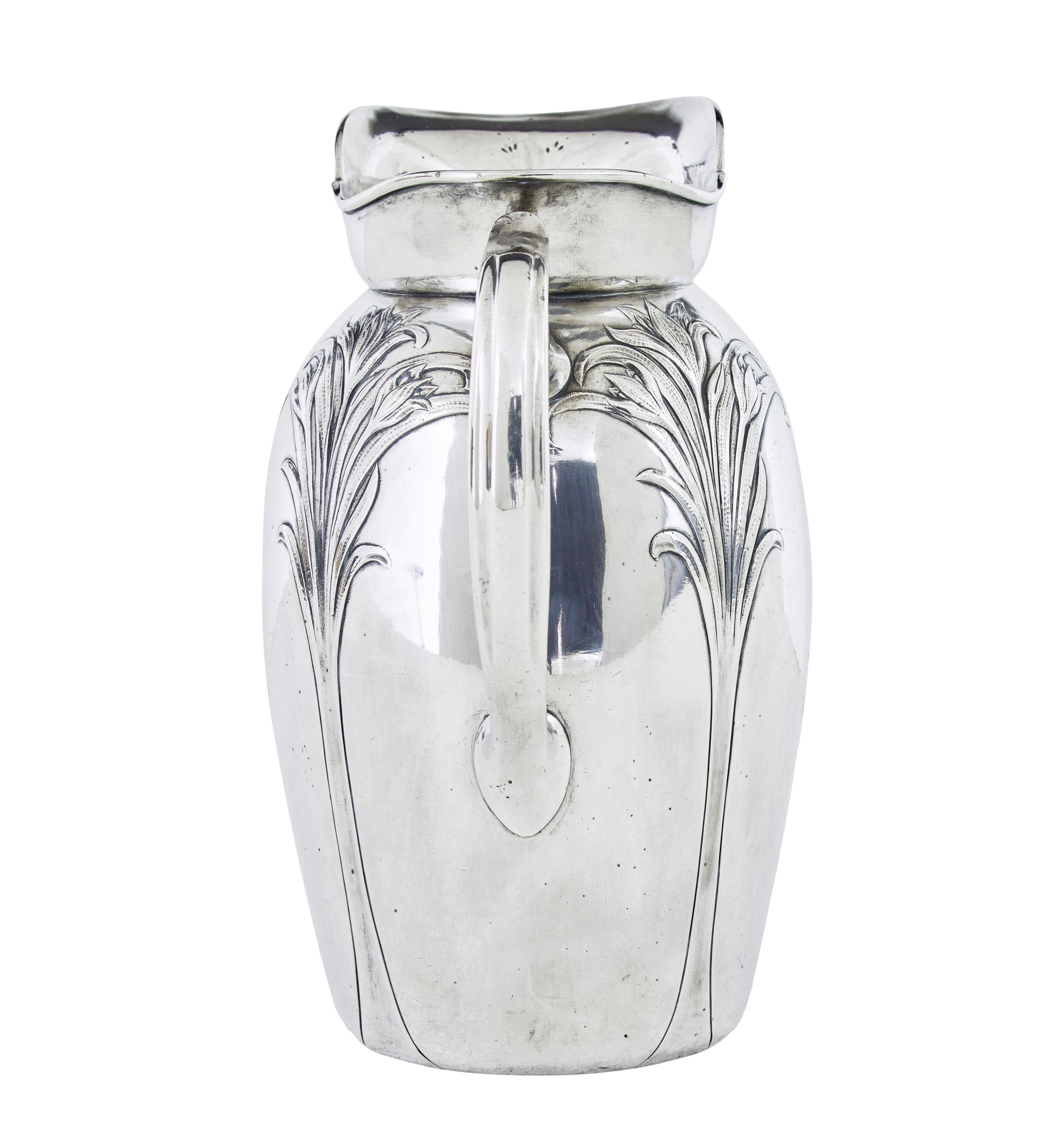 Fatto a mano Caraffa e ciotola in argento Art nouveau di Christofle in vendita