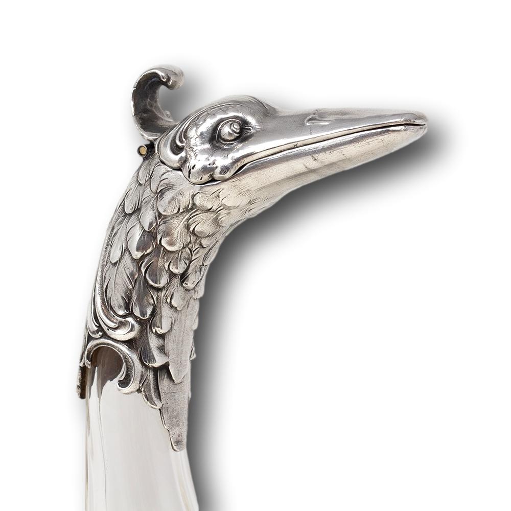 Art Nouveau Silver Plate Swan Decanter WMF For Sale 4