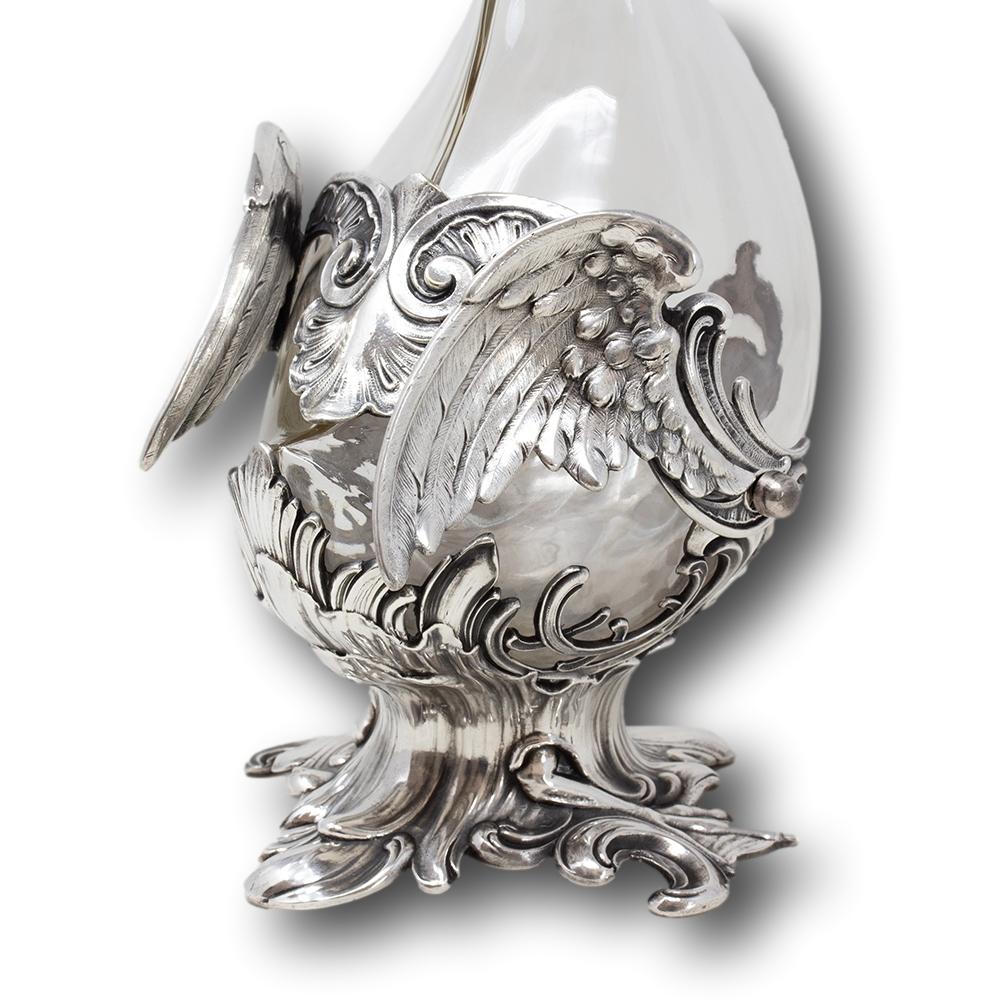 Art Nouveau Silver Plate Swan Decanter WMF For Sale 7