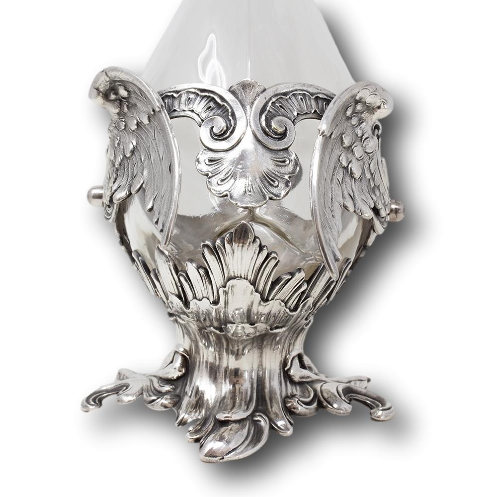 Art Nouveau Silver Plate Swan Decanter WMF For Sale 8