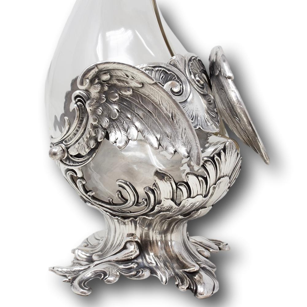 Art Nouveau Decantador de cisne plateado WMF en venta 9