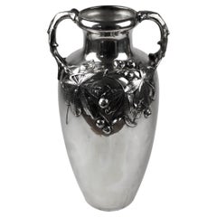 Art Nouveau Silver Plated Amphora  Chestnut decor by J P Kayser Krefeld Germany
