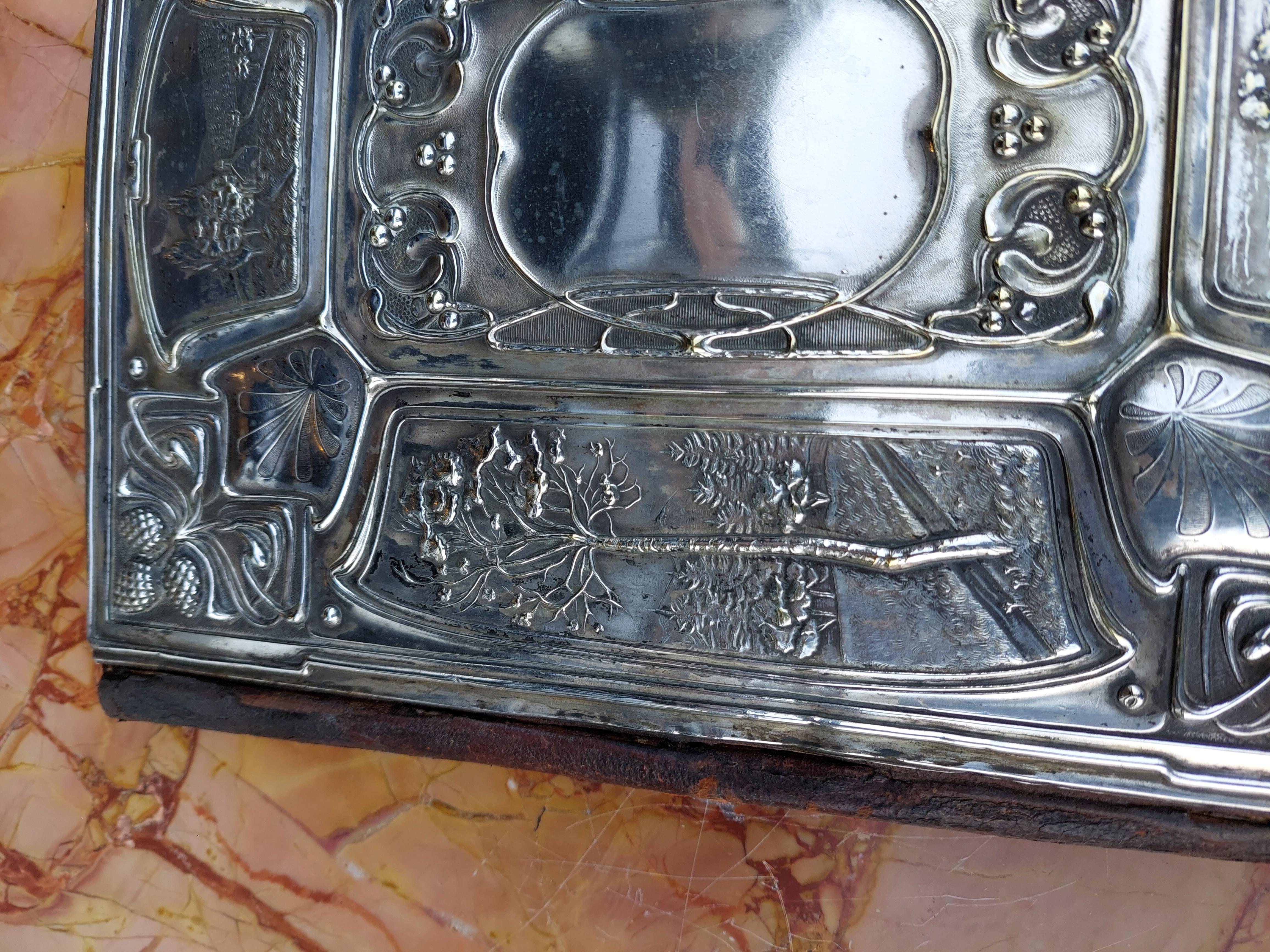 Libro Blotter Folio in stile Art Nouveau placcato in argento in vendita 3