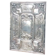 Art Nouveau Silver Plated Blotter Folio Book