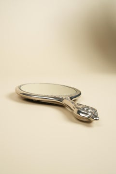 Art Nouveau Silver Plated Hand Held Mirror