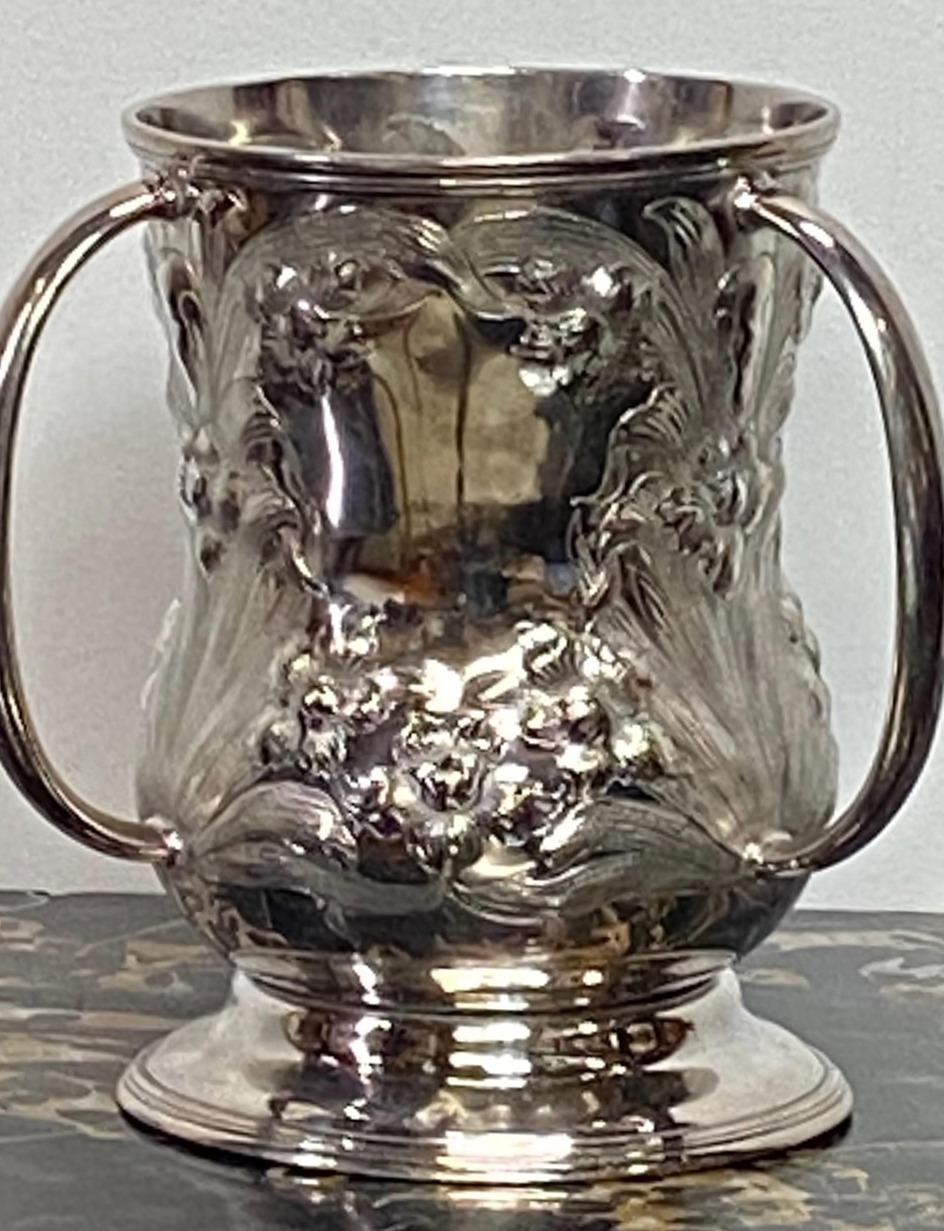 20th Century Art Nouveau Silver Plated Loving Cup Trophy 1909