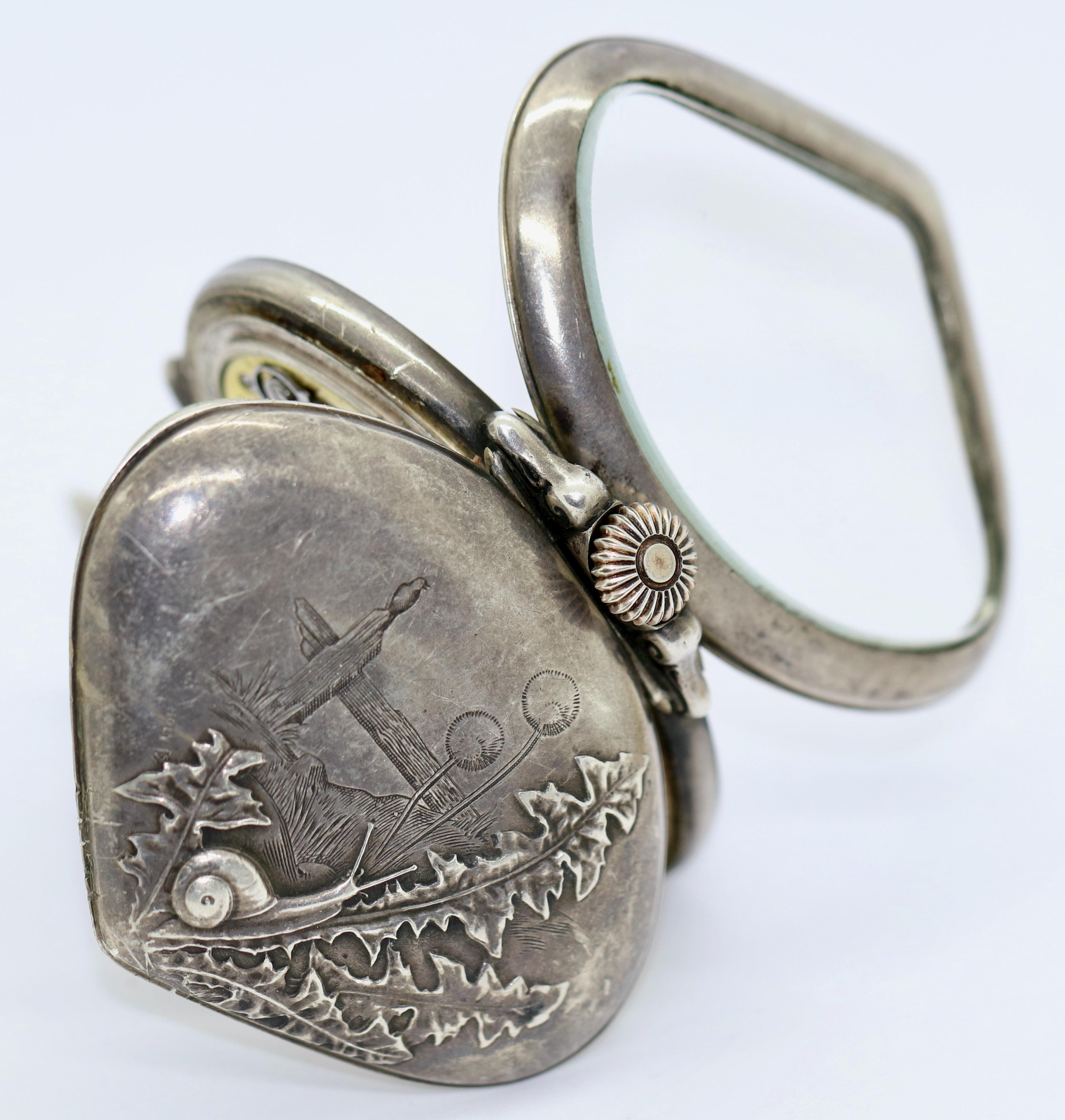 Art Nouveau Silver Sector Pocket Watch, Retrograde, Record Watch Tramelan, Holy In Fair Condition In Berlin, DE