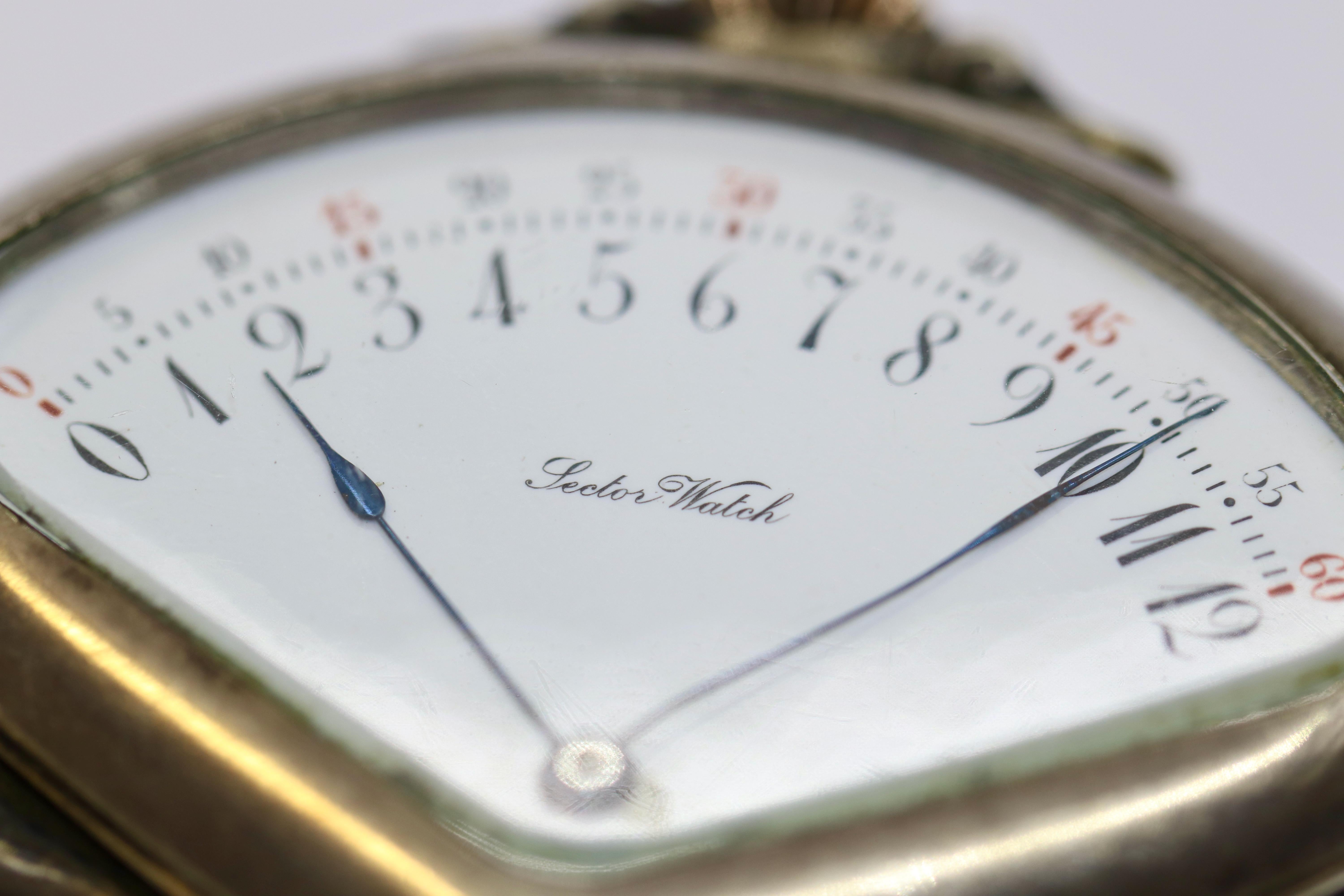 Art Nouveau Silver Sector Pocket Watch, Retrograde, Record Watch Tramelan, Holy 1
