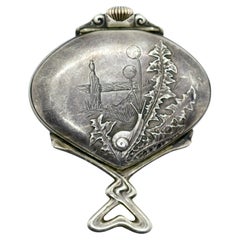 Jugendstil-Silber sector Taschenuhr, Retrograde, Plattenuhr Tramelan