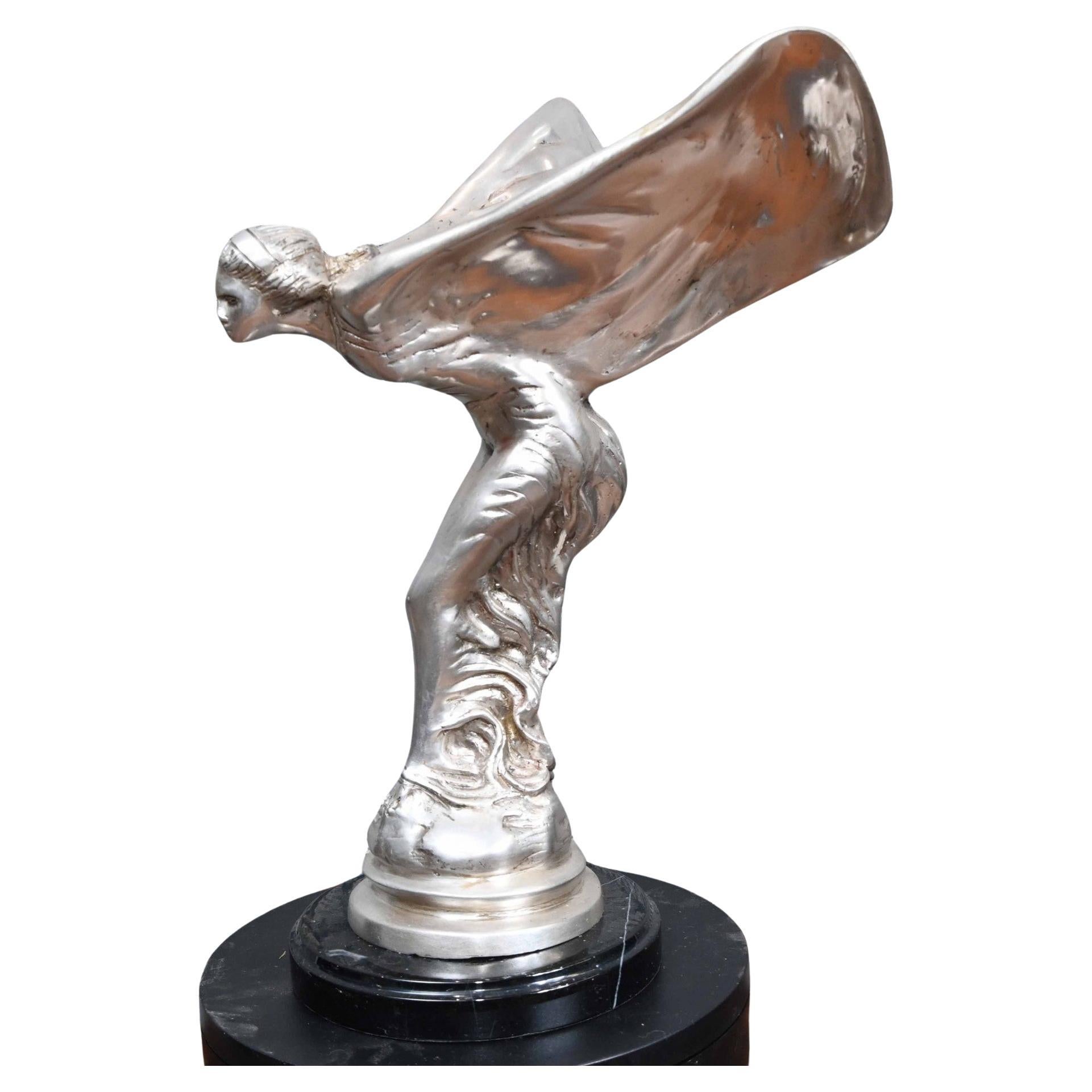 Jugendstil Silber Spirit Bronze Statue fliegende Dame im Jugendstil
