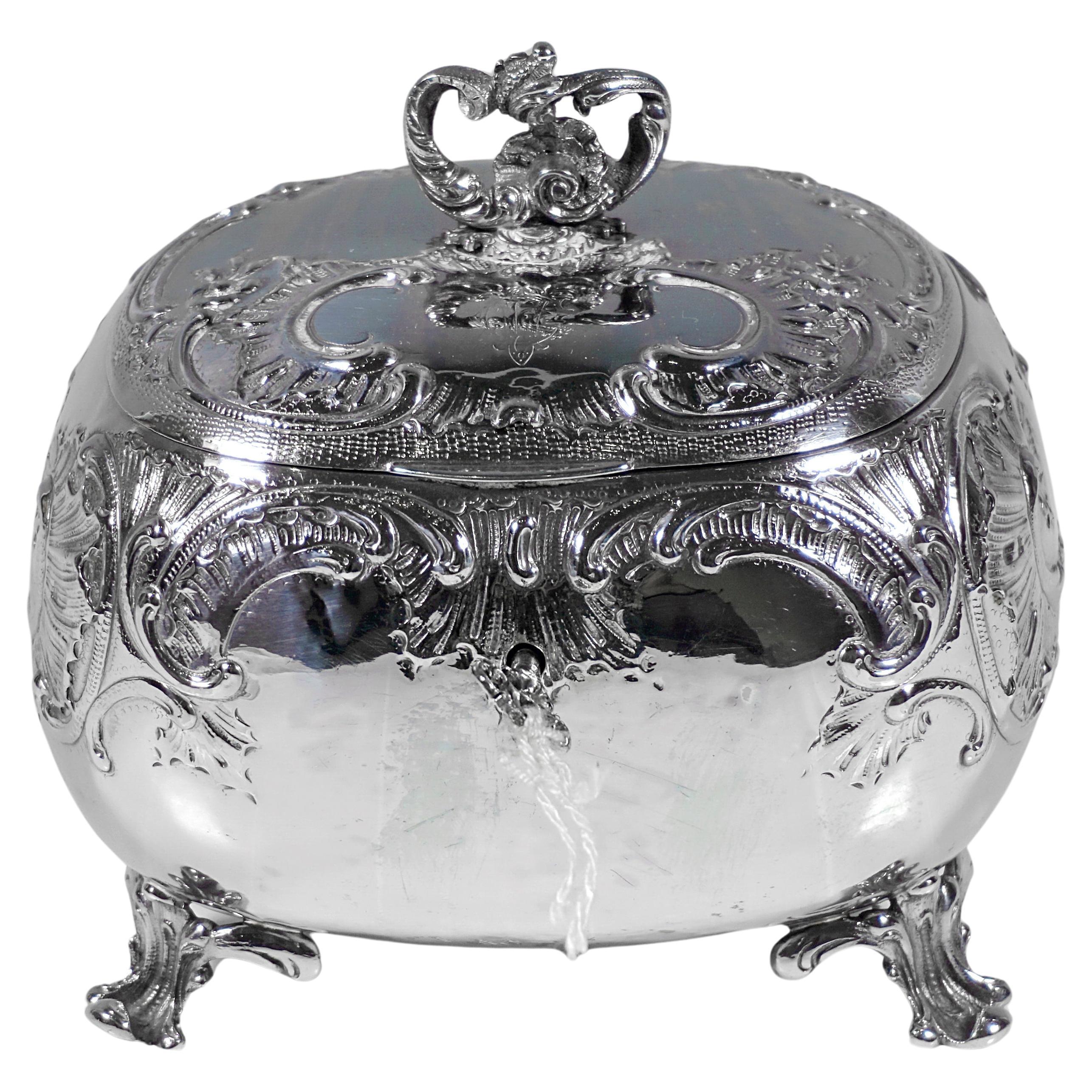 Caja de azúcar de plata Art Nouveau, de Joaef B. Gedlitzka's Sons, Viena Circa 1900