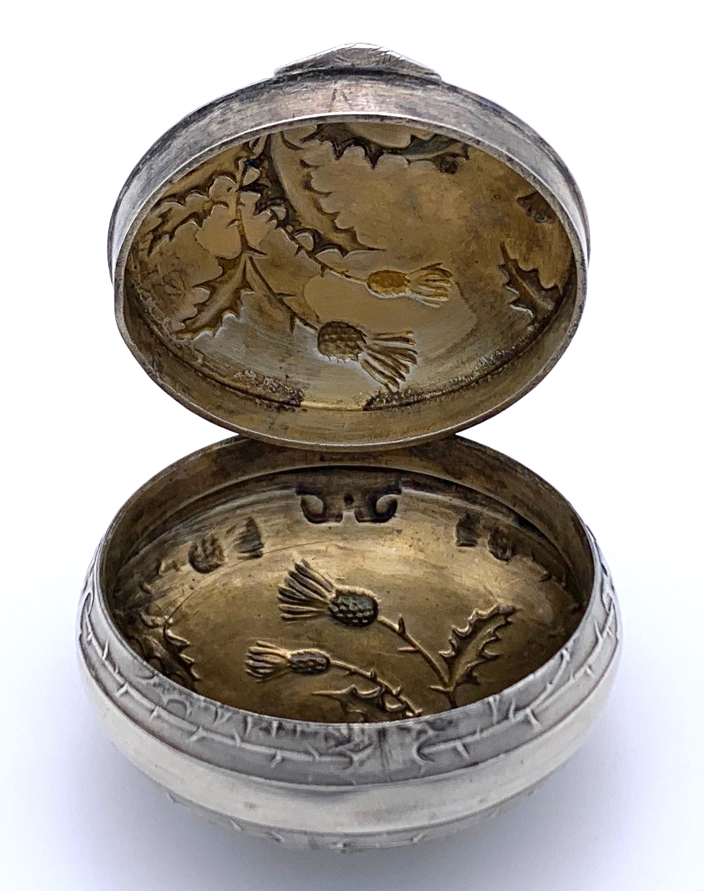 Art Nouveau Silver Thistle Pendant Box Locket Pendant 1