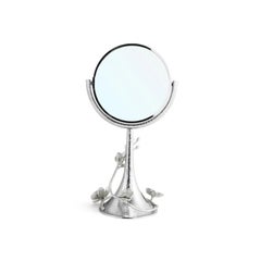 Art Nouveau Silver-Tone Metal Vanity Mirror