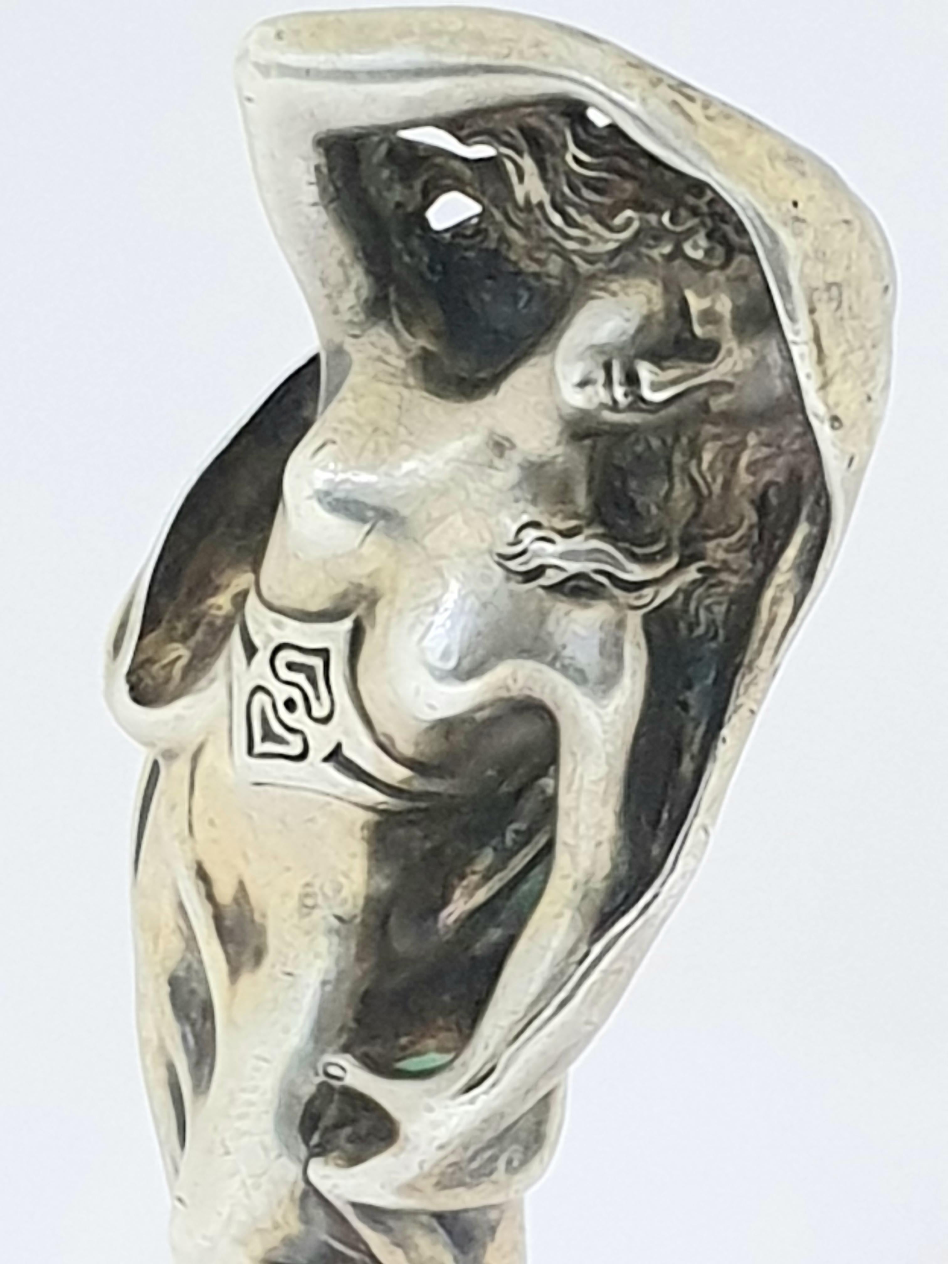 Women's or Men's Art Nouveau Silver Umbrella Handle by Janvier Quercia -J. Pinto For Sale