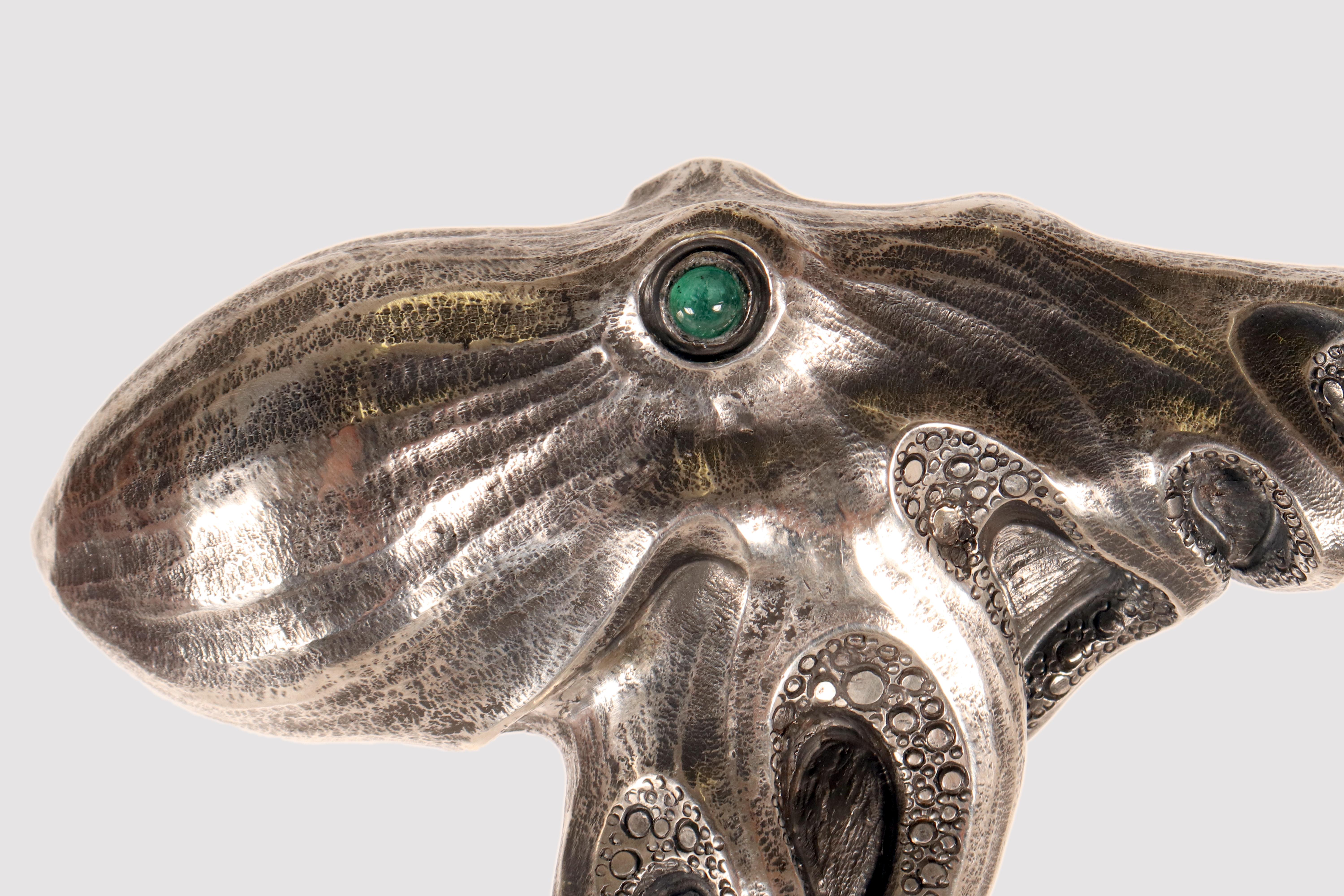 Bastone da passeggio in argento Art Nouveau con polipo Di Fjerdingstad, Danimarca 1912-1914 in vendita 5