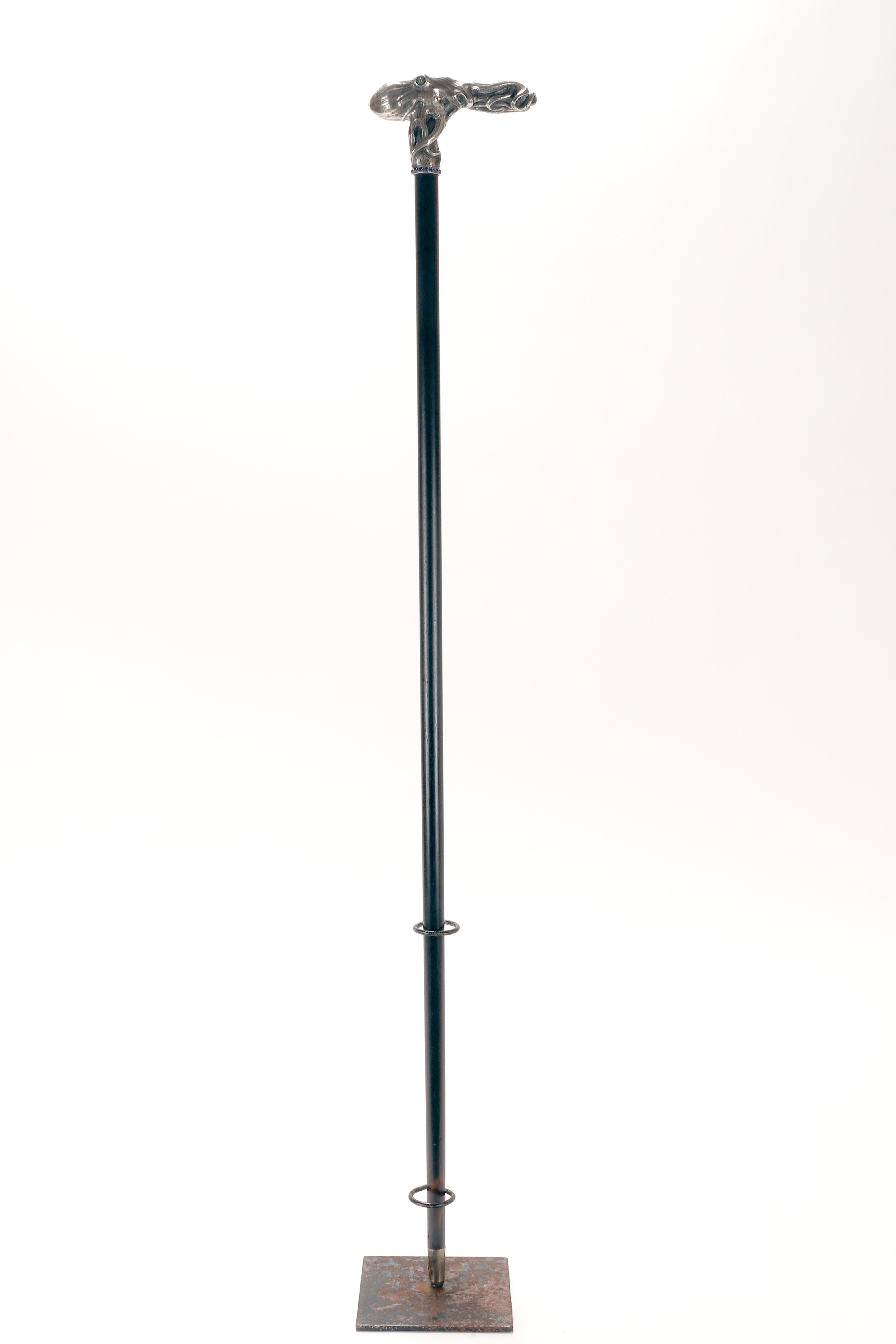 Bastone da passeggio in argento Art Nouveau con polipo Di Fjerdingstad, Danimarca 1912-1914 in vendita 9