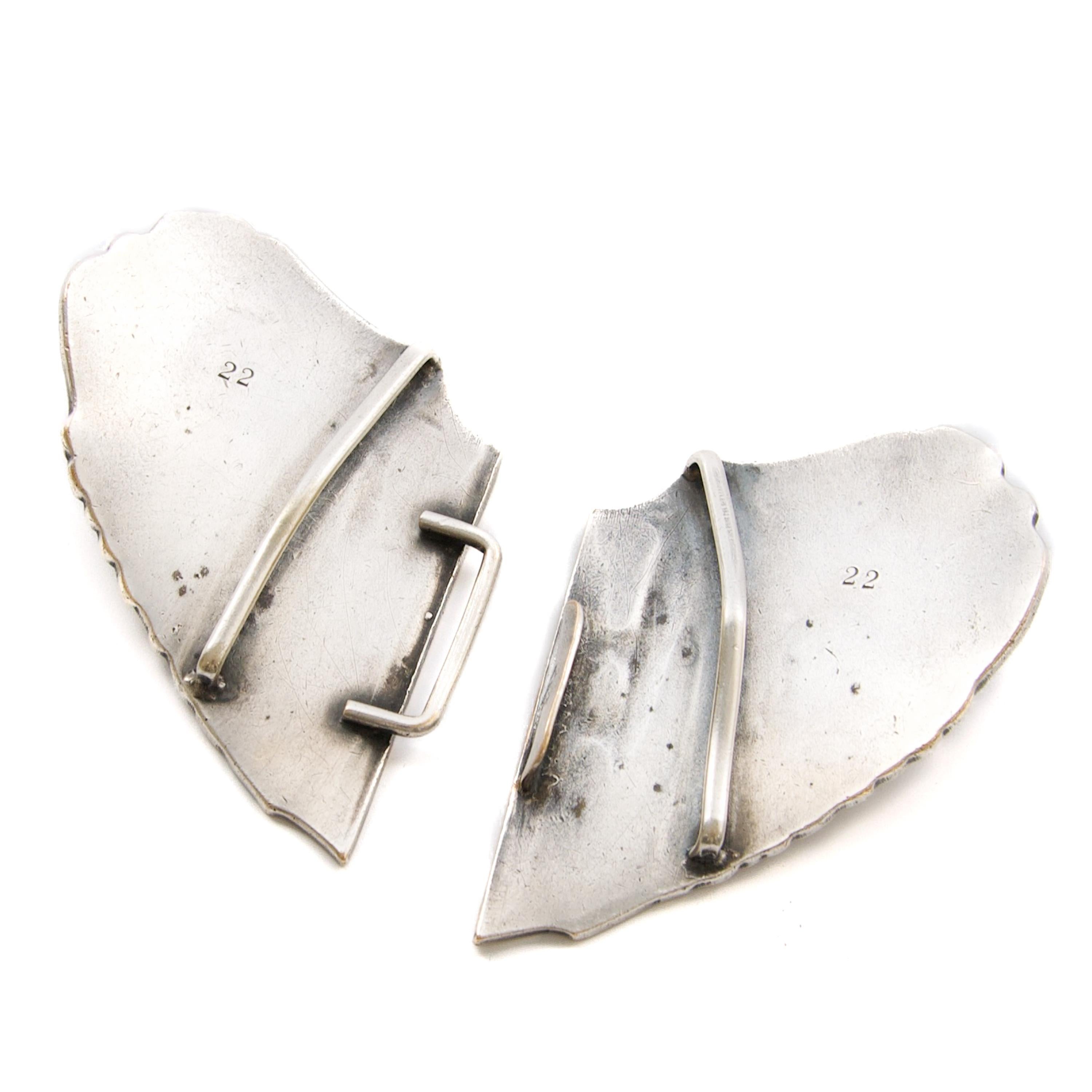 Art Nouveau Silvered Belt Buckle in the Form of Peacock Feathers, circa 1900 For Sale 2