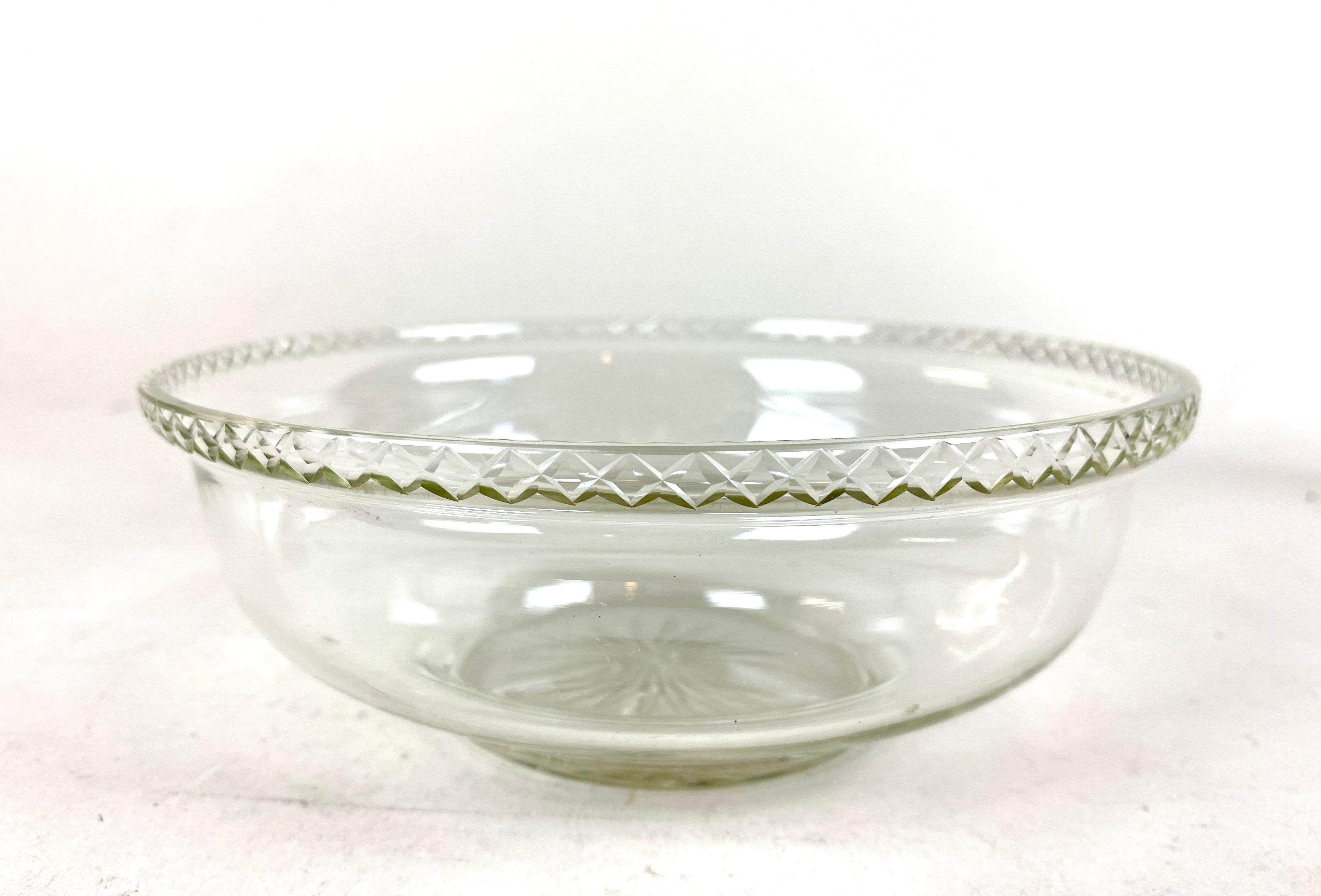 20th Century Art Nouveau Silvered Brass Basket with Glass Bowl, Austria, circa 1910