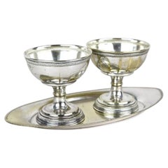 Art Nouveau Silvered Brass Goblets on Tray by Argentor, 20th Century, AT 1910