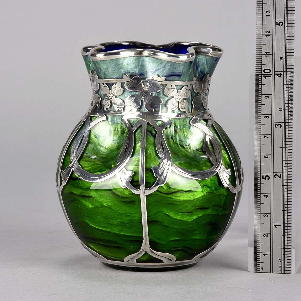 Art Nouveau Silvered Titania Glass Vase by Johann Loetz 5
