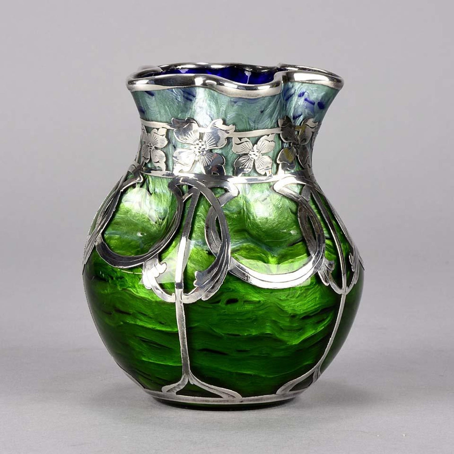 Art Nouveau Silvered Titania Glass Vase By Johann Loetz At 1stdibs