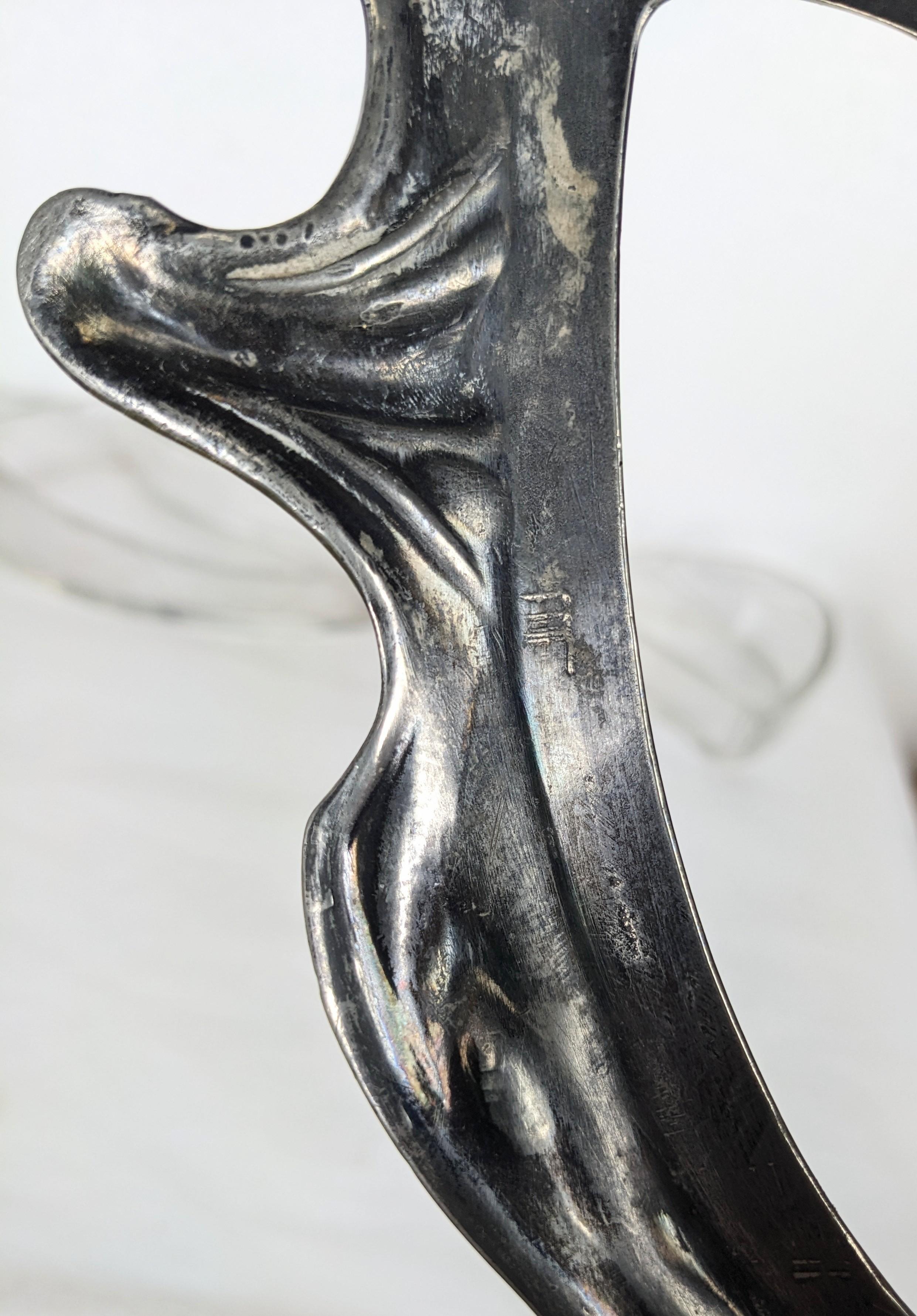 Art Nouveau Servierschale aus Silberblech im Angebot 1