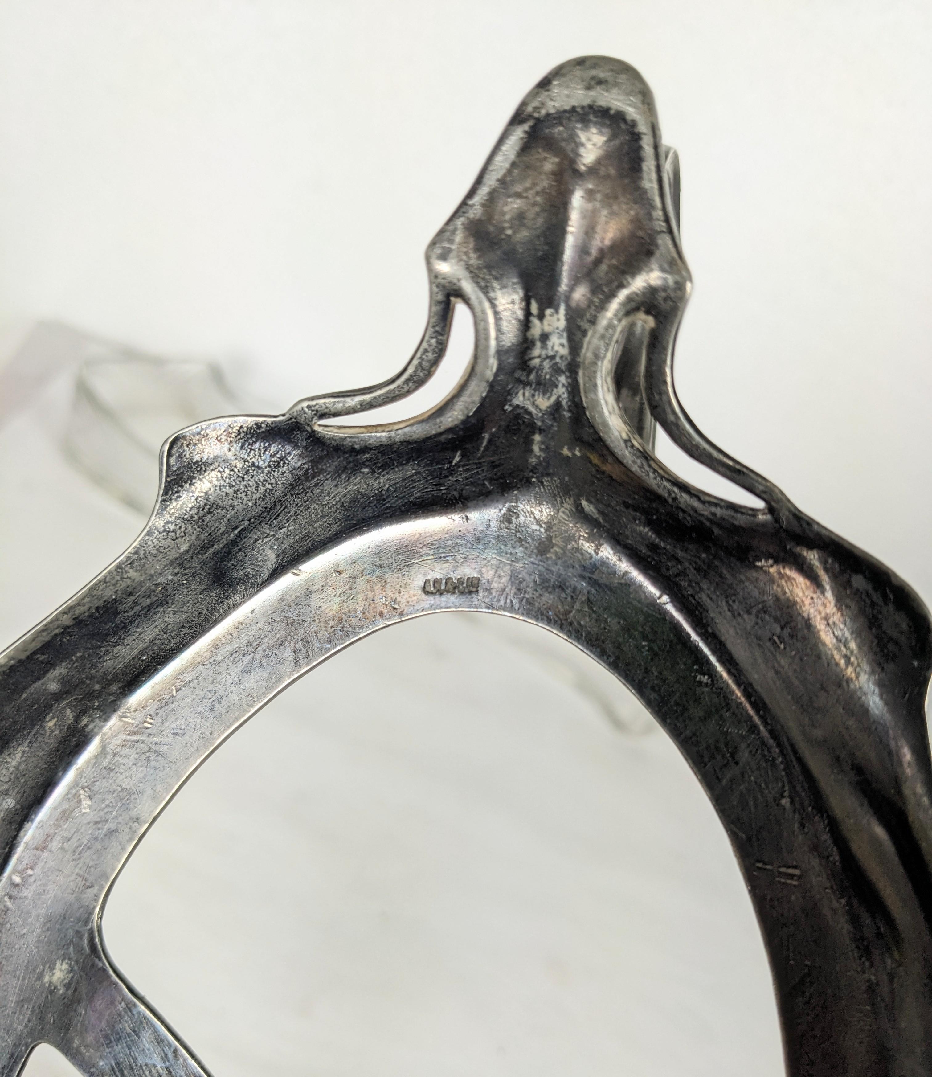 Art Nouveau Servierschale aus Silberblech im Angebot 2